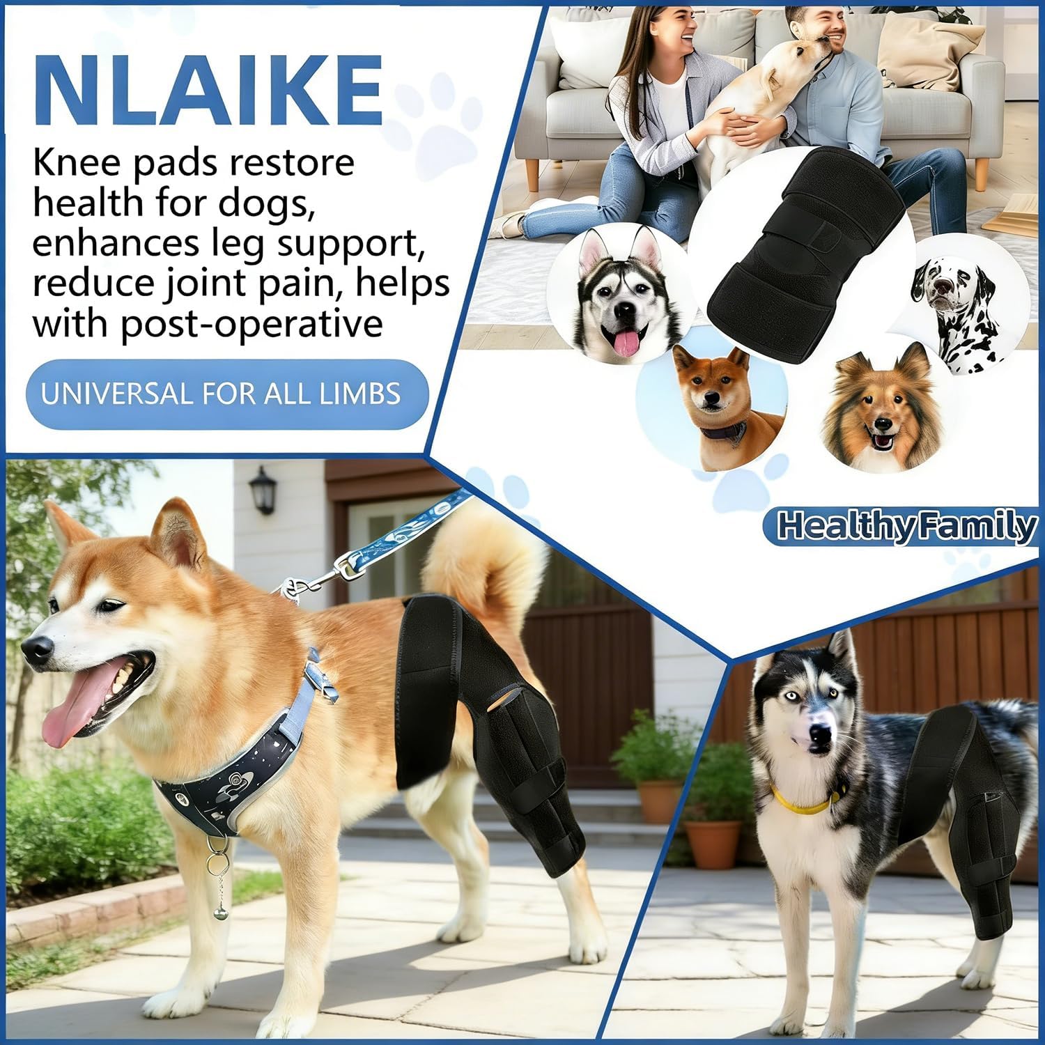 Dog Knee Brace for Torn ACL,Dog ACL Braces with Side Stabilizers,Adjustable Dogs Leg Brace Suitable for 4 Limbs,Dogs Hip Brace for Arthritis Relief, Joint Stability,Reduces Pain and Inflammation - Happypetzone.online - Image 2