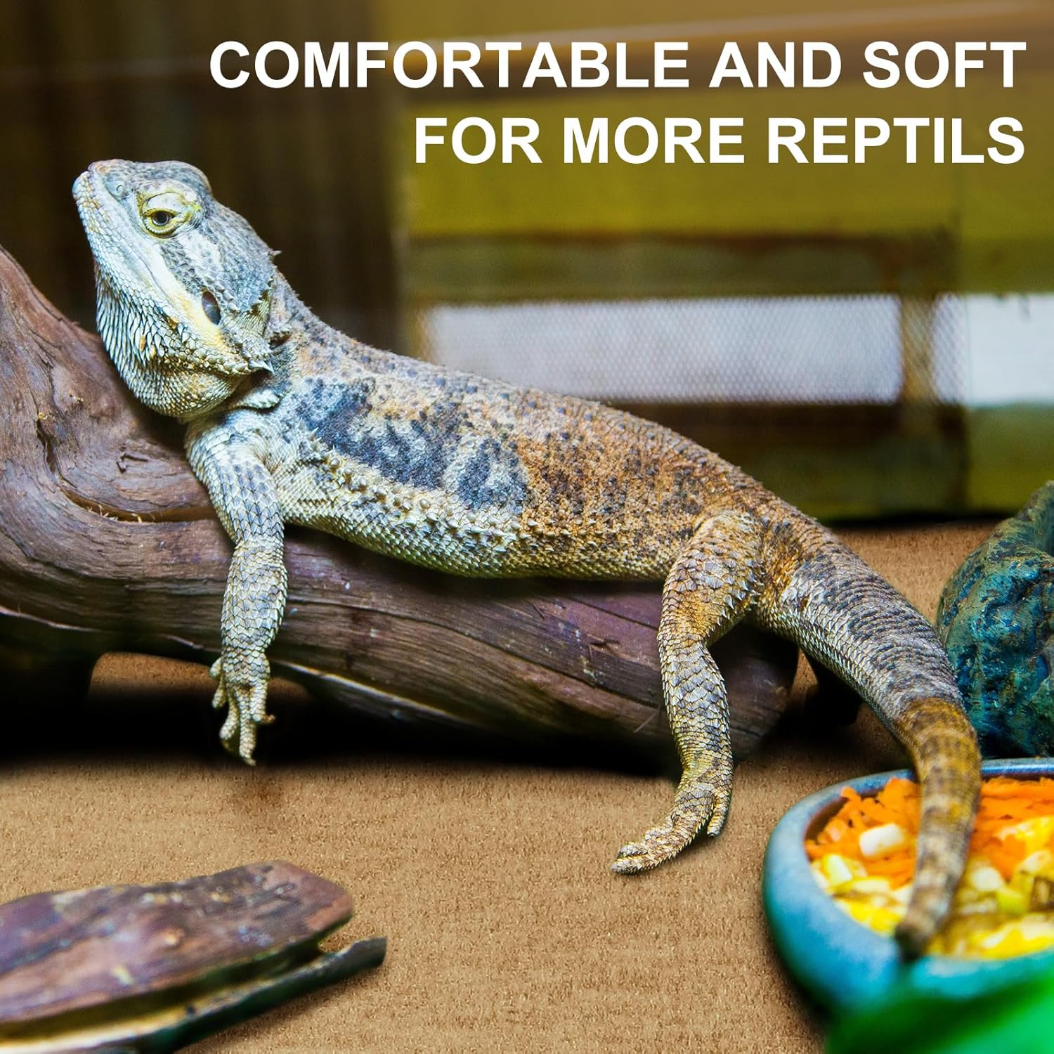 Haull 4 Pcs Reptile Carpet Pet Terrarium Floor Liners Bedding Substrate Liner Supplies Reptile Cage Mat Tank Accessories for Lizard Bearded Dragon Tortoise Snake Leopard (47 x 24 Inch, Coffee) - Happypetzone.online - Image 4