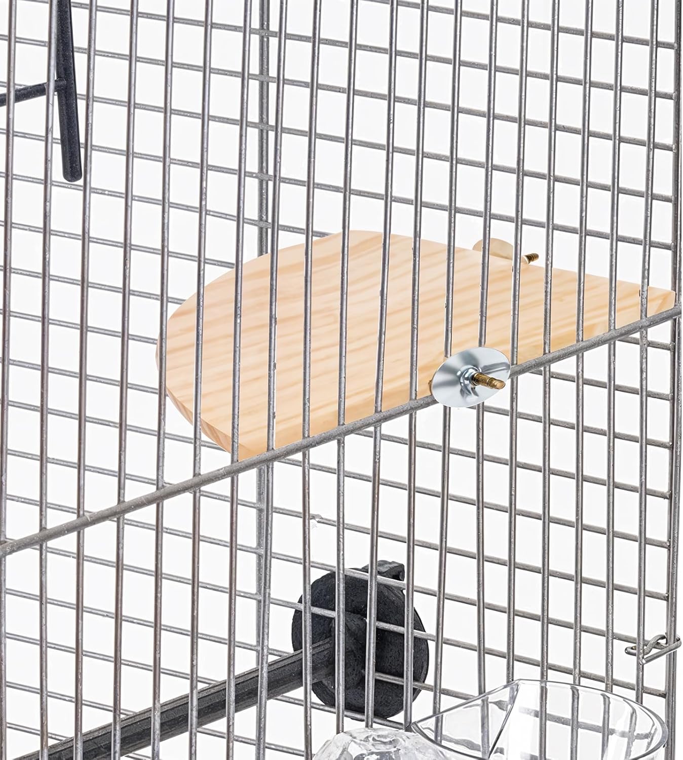 Bird Perch Platform Stand Wooden Parrot Perch Corner 6.7 Inches Fan Shape Playground Cage Accessories Parrot Stand Flat Perches for Bird Cages Corner Shelf for Birds Parrots Hamster Gerbil - Happypetzone.online - Image 5