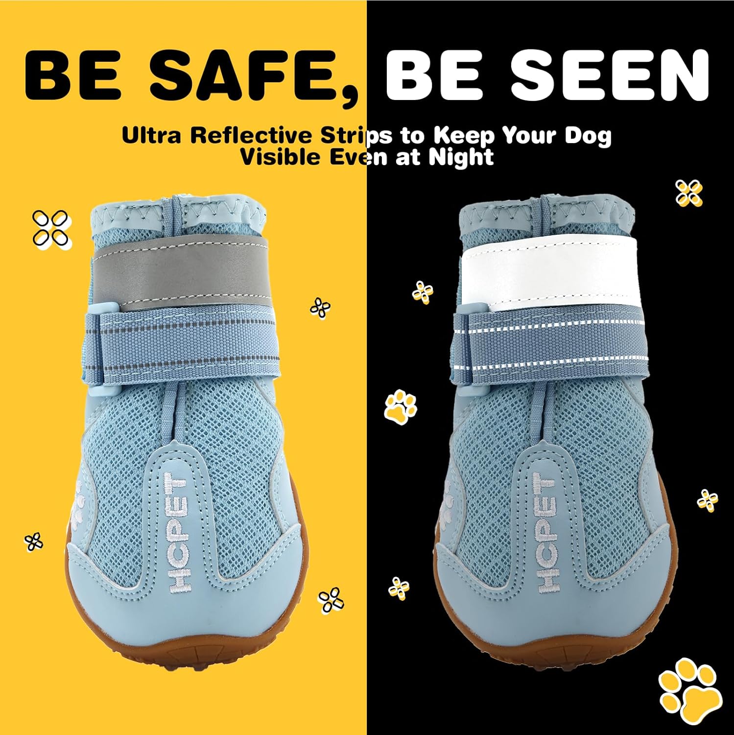 Hcpet Dog Boots, Dog Shoes for Large Dogs, Medium Dog Boots & Paw Protectors, Anti-Slip Dog Booties for Hot Pavement Winter Snow Hiking with Reflective Straps Blue Size 5 - Happypetzone.online - Image 6