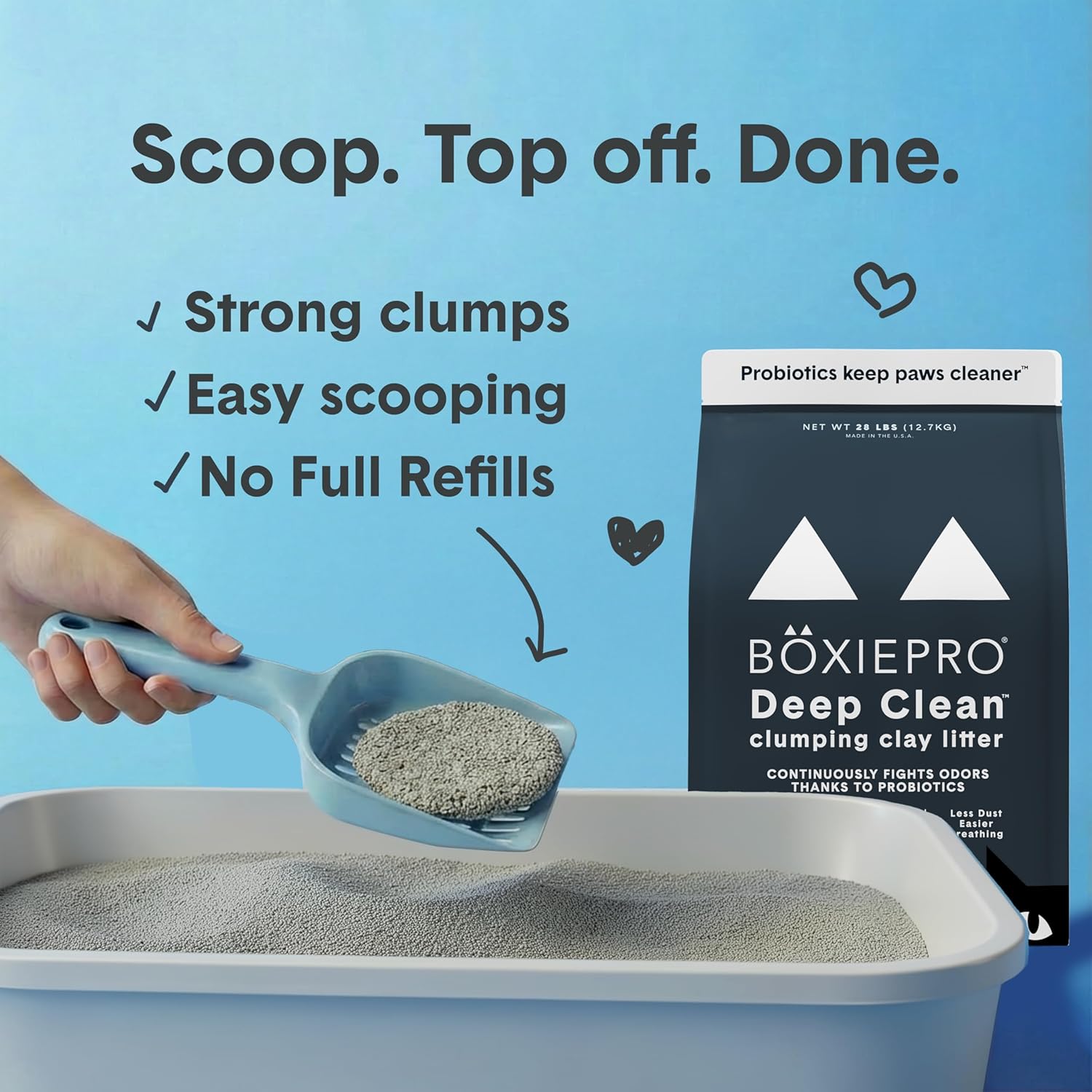 Boxie Probiotic Cat Litter, 40 Day Odor Control, Clumping Clay Kitty Litter, Odor Eliminating Probiotics, Dust-Free, No Fragrances No Fillers, 16 lb - Happypetzone.online - Image 5