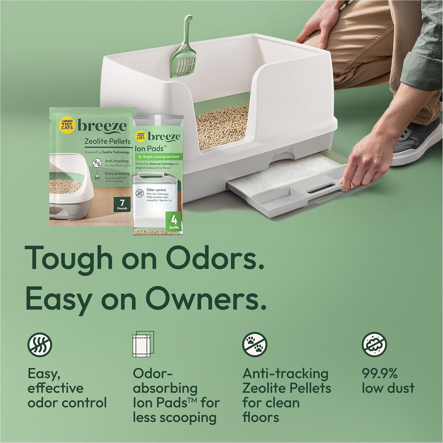 Purina Tidy Cats Litter System, Non-Clumping, Breeze XL All-in-One Odor Control & Easy Clean Multi Cat Box - 18 lb. Box - Happypetzone.online - Image 3
