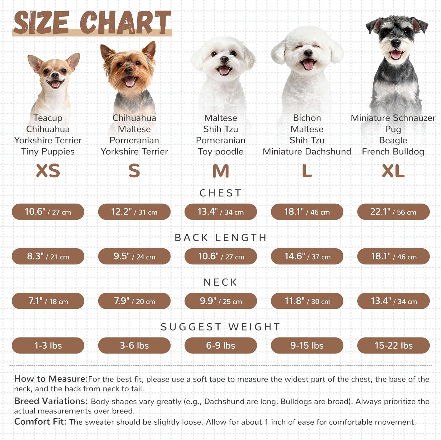 ABRRLO Small Dog Sweaters Cute Bear Dog Cardigans Clothes for Small Medium Dogs Boy Girl Puppy Cat Knitting Cardigan Outfits Dogs Autumn Coats Warm Pet Doggy Clothes Soft Knitwear Apparel (Beige,M) - Happypetzone.online - Image 6