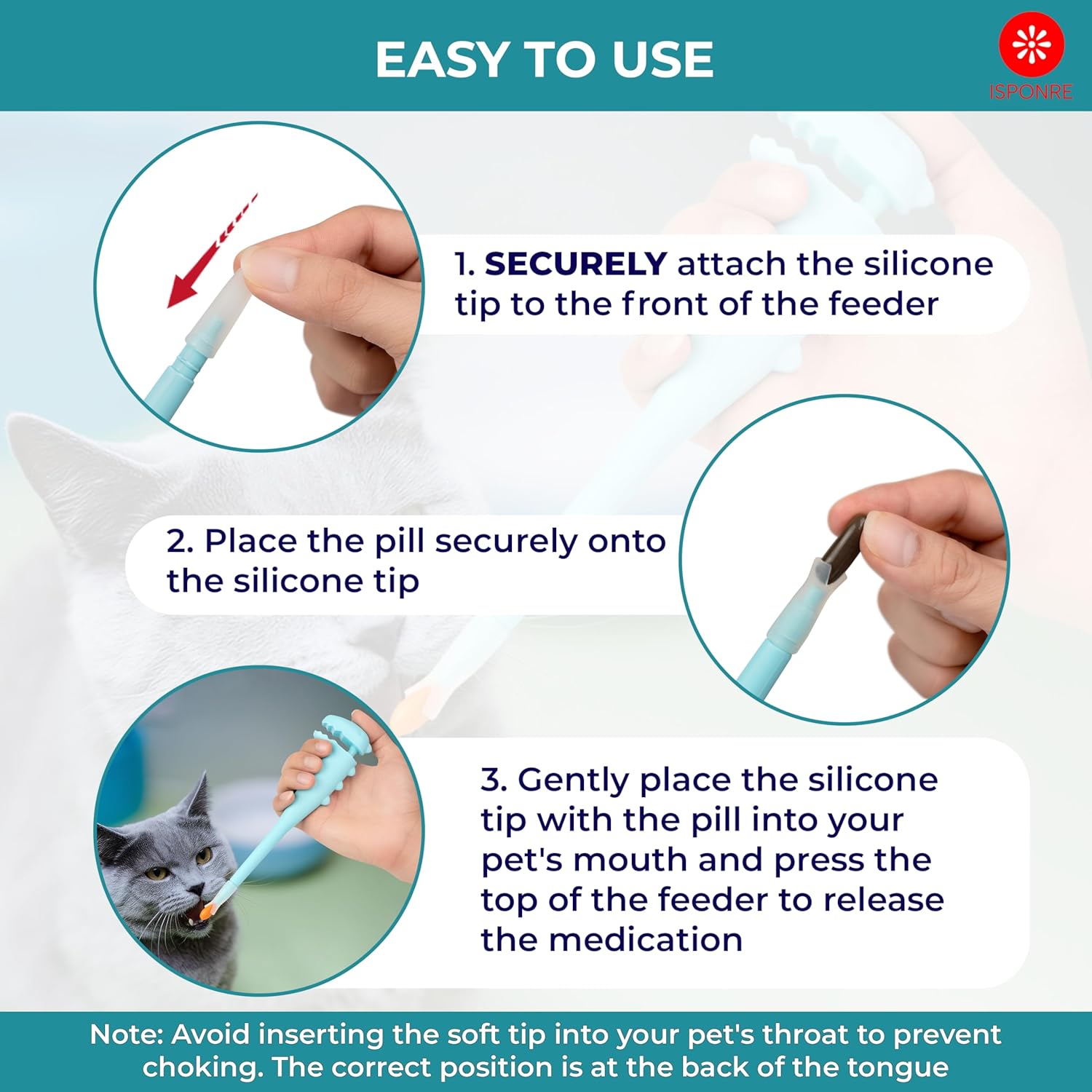 Pet Pill Shooter, Safe & Easy Pill Popper with 2 Premium Soft Silicone Tips for Cats and Dogs, Acts as Pet Piller, Medicine Feeder, Pill Pusher, Pill Dispenser, Cat and Dog Pill Shooter - Happypetzone.online - Image 3