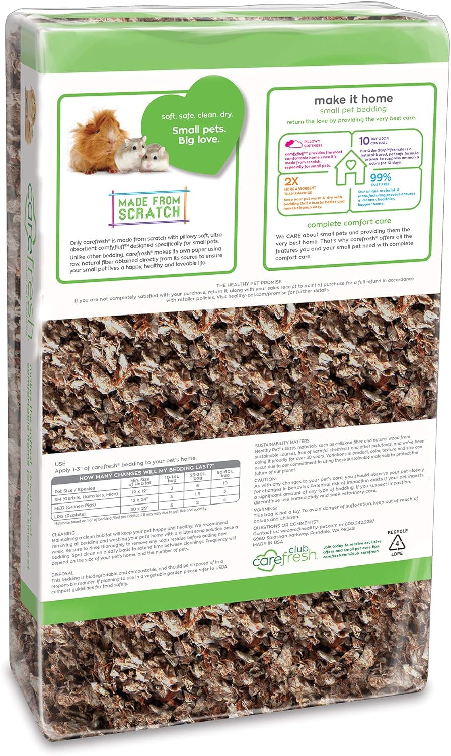 carefresh 99% Dust-Free Natural Paper Small Pet Bedding with Odor Control, 30 L - Happypetzone.online - Image 2