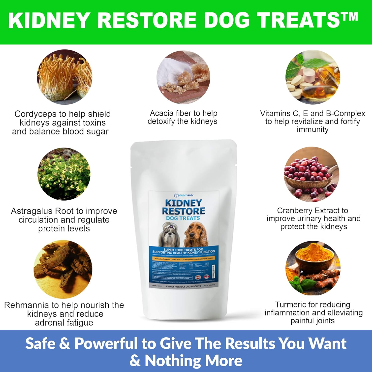Kidney Restore Dog Treats with Hard Copy Special Report Kidney Support Chew Biscuit Cleanse Renal Canine Cookie for Kidneys - Happypetzone.online - Image 3