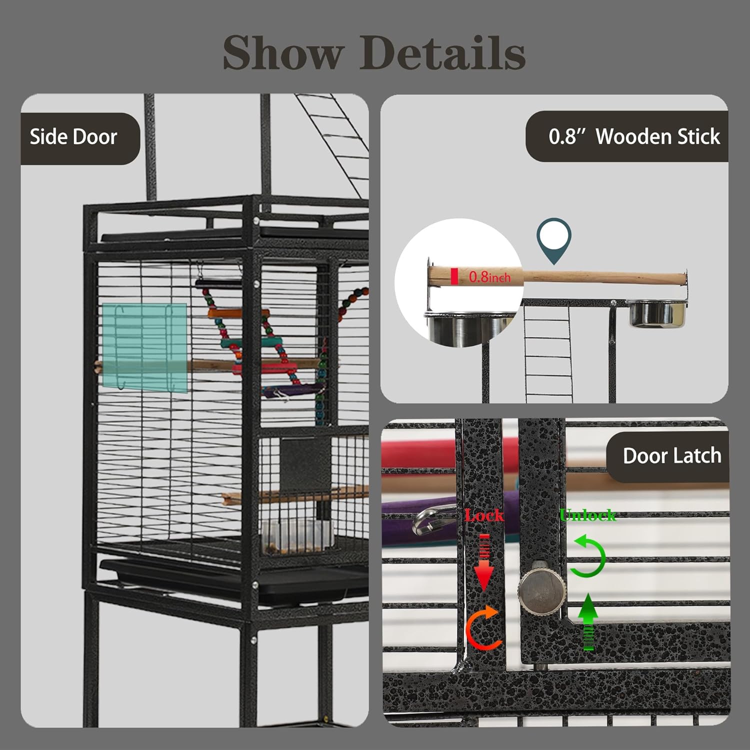 51" Small Bird Cage with Stand,Parakeet Cage, Parrot cage with Parakeet Toys, Bird Cage Accessories for Lovebirds Cockatiel Conure Finch Canary Budgie - Happypetzone.online - Image 7