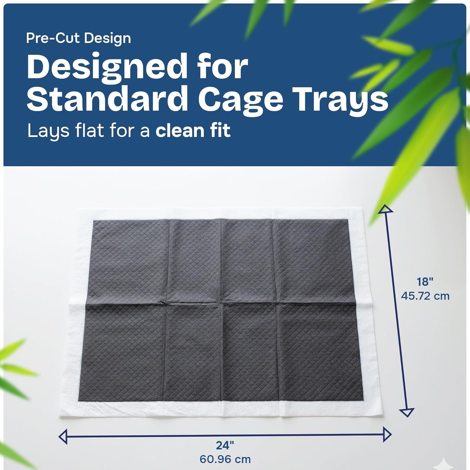 PHOBA Bamboo Charcoal Bird Cage Liners, 18''x24'', 100Sheets, Bamboo Charcoal Odor Control Papers, Super Absorbent Disposable Tray Mats for Parrots, Parakeets, Cockatiels. - Happypetzone.online - Image 2