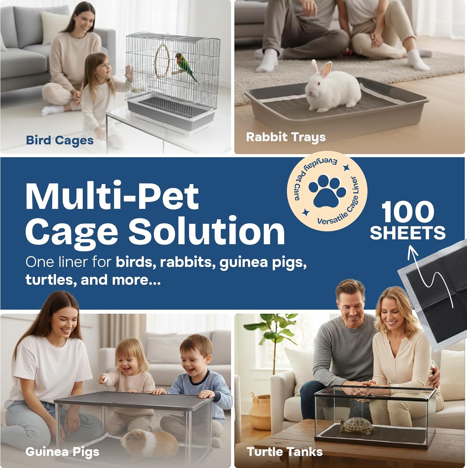 PHOBA Bamboo Charcoal Bird Cage Liners, 18''x24'', 100Sheets, Bamboo Charcoal Odor Control Papers, Super Absorbent Disposable Tray Mats for Parrots, Parakeets, Cockatiels. - Happypetzone.online - Image 8