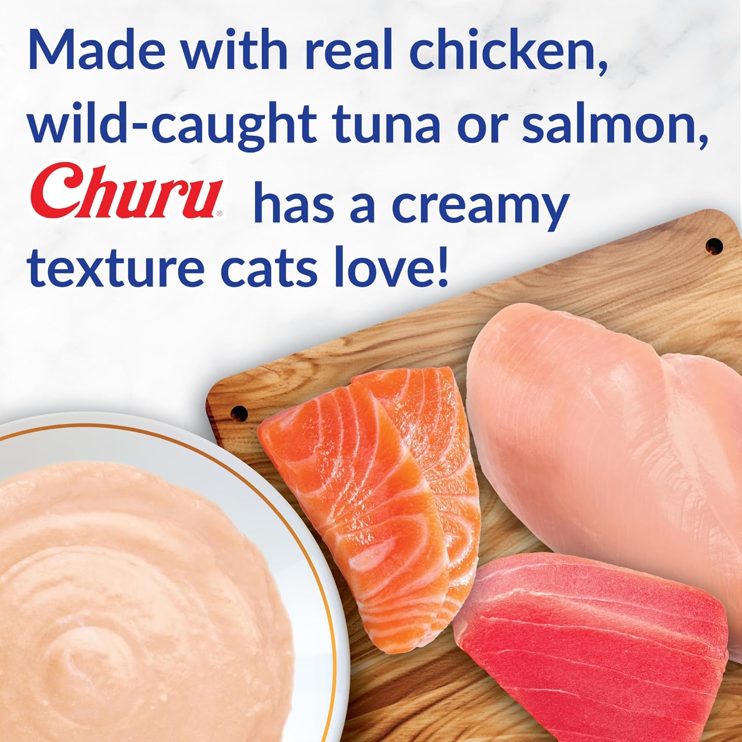 INABA Churu Cat Treats, Grain-Free, Lickable, Squeezable Creamy Purée Cat Treat/Topper with Vitamin E & Taurine, 0.5 Ounces Each Tube, 50 Tubes, Tuna & Chicken Variety - Happypetzone.online - Image 2