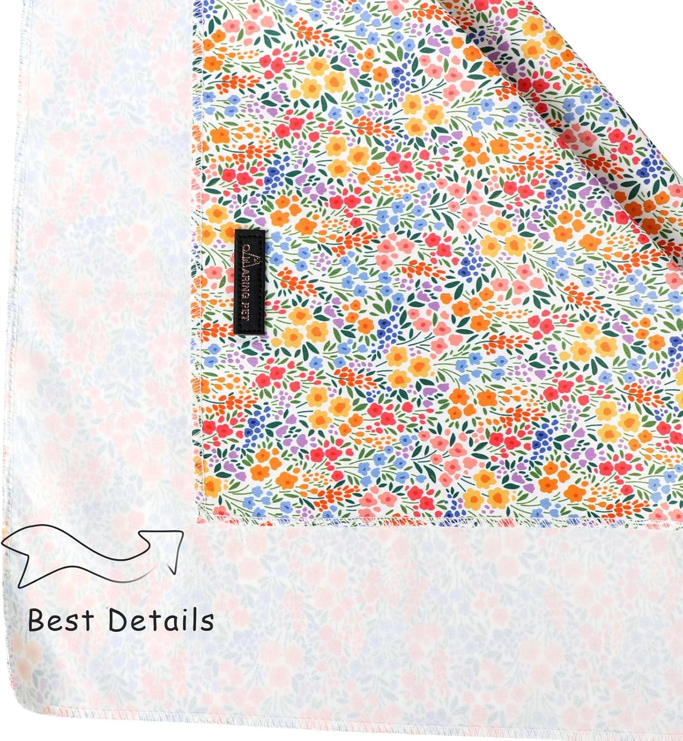 ARING PET Girl Dog Bandana, Spring Summer Daisy Floral Pet Bandana Scarf Triangle Bibs for Puppy Small Medium Large Dogs-L - Happypetzone.online - Image 3