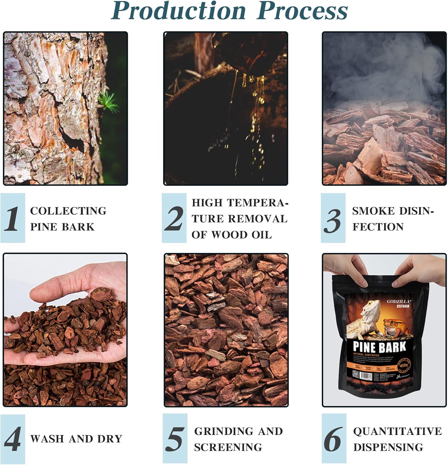 Tfwadmx Reptile Bark Bedding 15.8oz Tortoise Bedding for Habitat Bearded Dragon Substrate Reusable Pine Chips Substrate for Geckos, Lizards, Turtles Snakes, Hermit Crabs - Happypetzone.online - Image 7