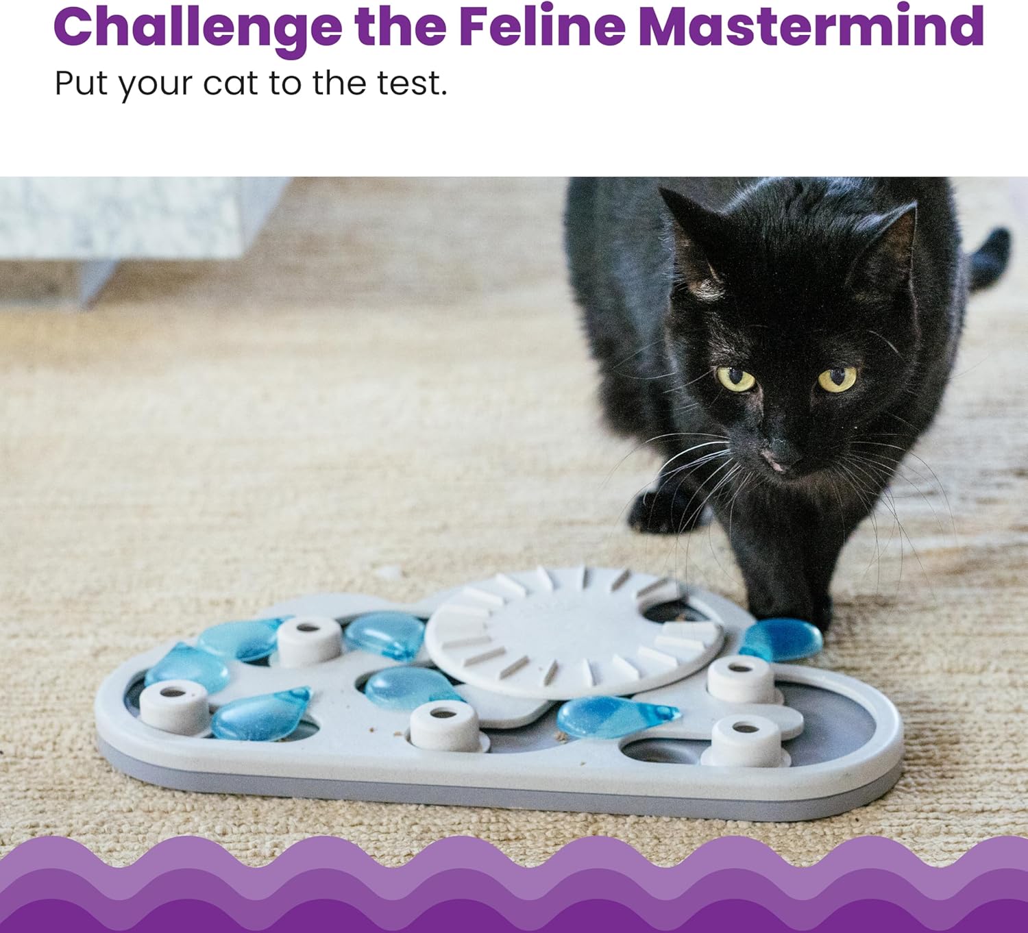 Catstages Nina Ottosson Rainy Day Puzzle & Play – Interactive Cat Puzzle Feeder for Indoor Cats, 19 Hidden Treat Compartments, Slow Feeder, Durable & Easy‑Clean - Happypetzone.online - Image 2