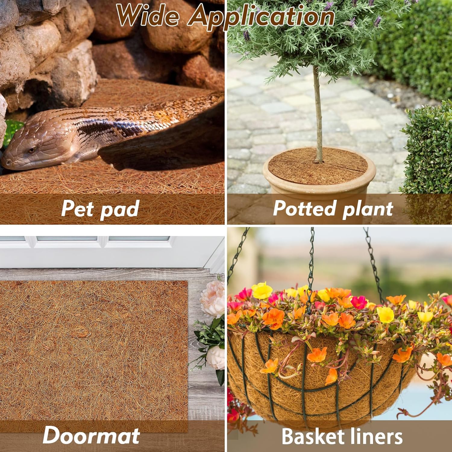 ZeeDix 3 Rolls Reptile Carpet, 24 x 48 inches Natural Coconut Fiber Liner Mat Flooring Accessories for Reptile Tank - Bearded Dragon Tortoise Lizard Turtle Snake Leopard Gecko Substrate Bedding - Happypetzone.online - Image 6