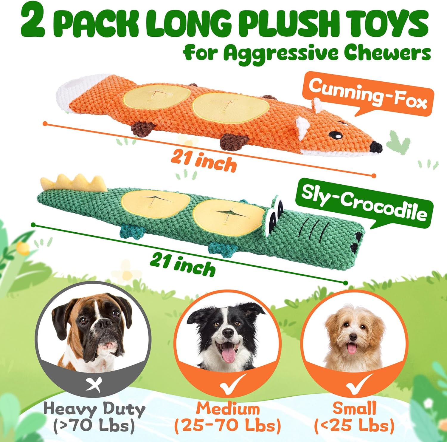 XIUGOAL Dog Toys for Aggressive Chewers, 2 Pack No Stuffing Dog Toys for Boredom and Teething, Squeaky Chew Toy for Small, Medium Breed to Keep Them Busy - Happypetzone.online - Image 2