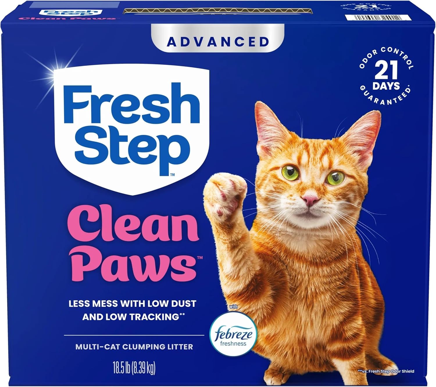 Fresh Step Advanced Clean Paws Multi Cat Clumping Cat Litter with Febreze Freshness, Low Dust, Odor Control with Ammonia Block Tech, Compatible in Automatic Litter Boxes, 37 lbs. (2 x 18.5 lb.) - Happypetzone.online - Image 13
