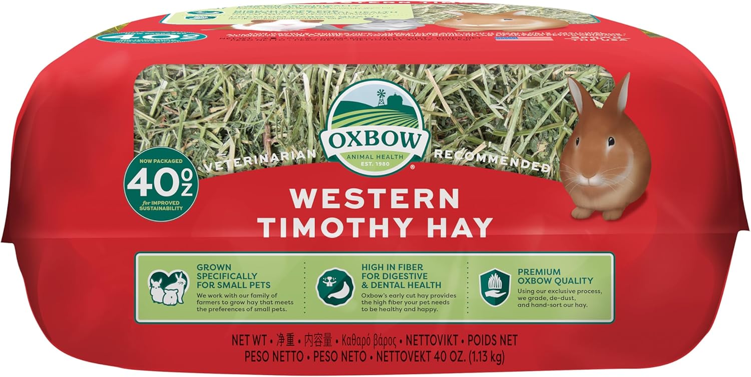 Oxbow Western Timothy Hay for Small Pets – All-Natural Grass Hay for Rabbits, Guinea Pigs, and Chinchillas – High Fiber for Digestive Health and Dental Support – 40 oz Bag - Happypetzone.online - Image 16