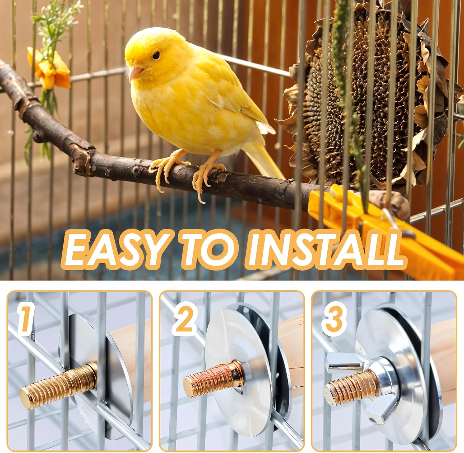 Bird Perch Platform Stand Wooden Parrot Perch Corner 6.7 Inches Fan Shape Playground Cage Accessories Parrot Stand Flat Perches for Bird Cages Corner Shelf for Birds Parrots Hamster Gerbil - Happypetzone.online - Image 3