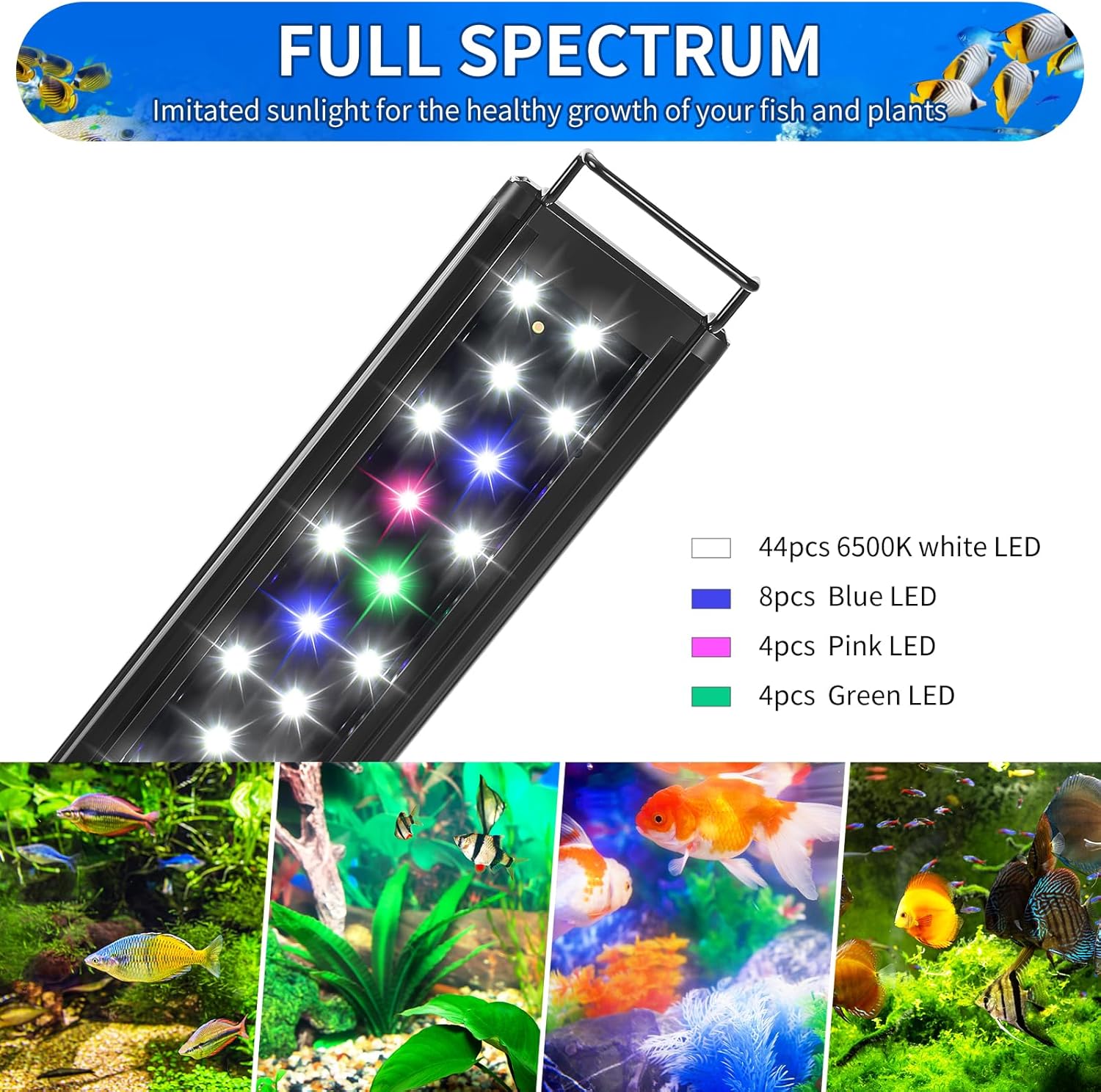 AQUANEAT LED Aquarium Light Full Spectrum for 24 Inch to 30 Inch Fish Tank Light Fresh Water - Happypetzone.online - Image 2