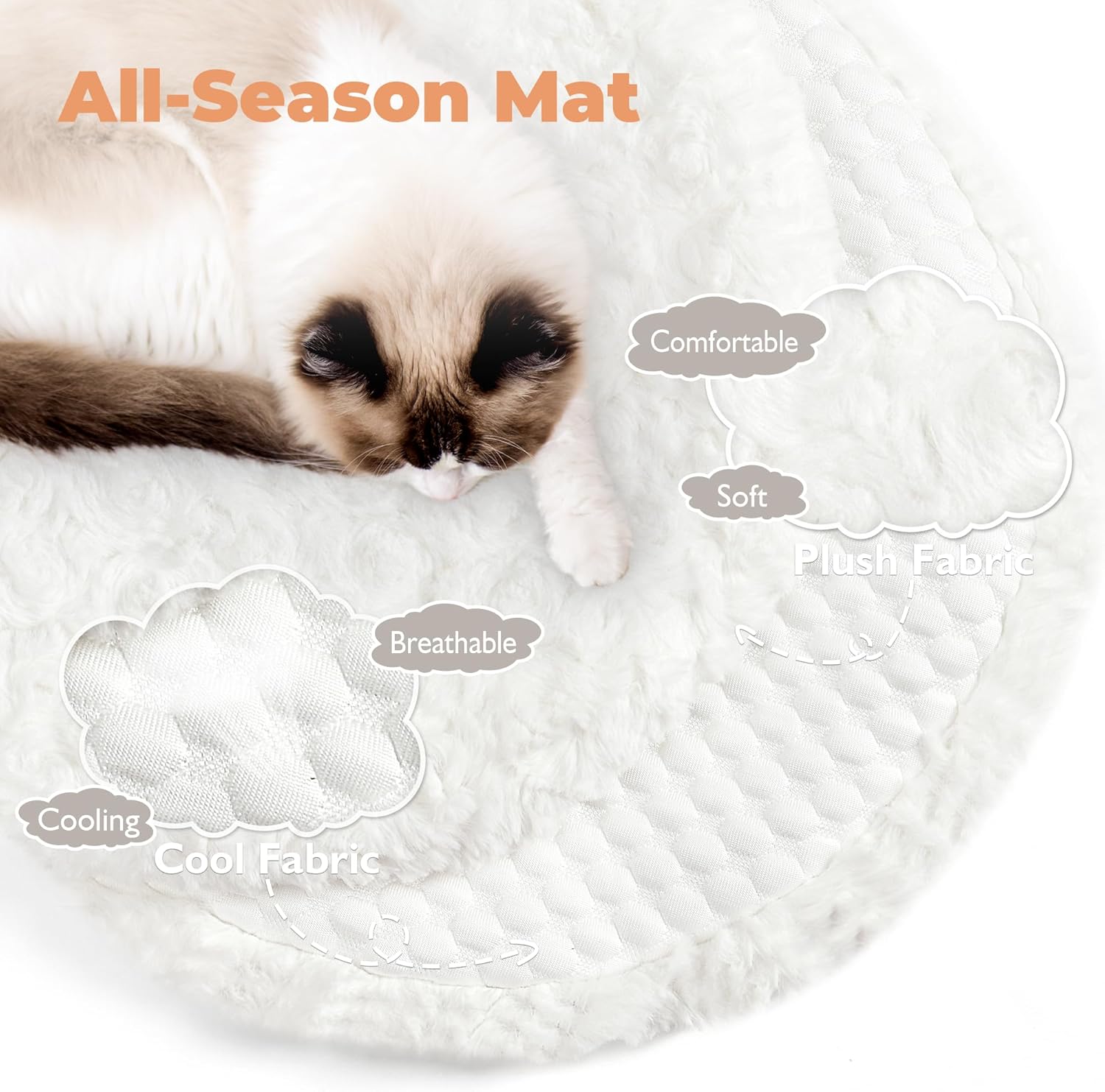 Easyego Modern Cat Tree, 39.9" Aesthetic Wood Cat Tree Tower for Large Cats, Luxury Cat Condo with Scratching Posts and Flower Platforms, Cat Furniture, White - Happypetzone.online - Image 3