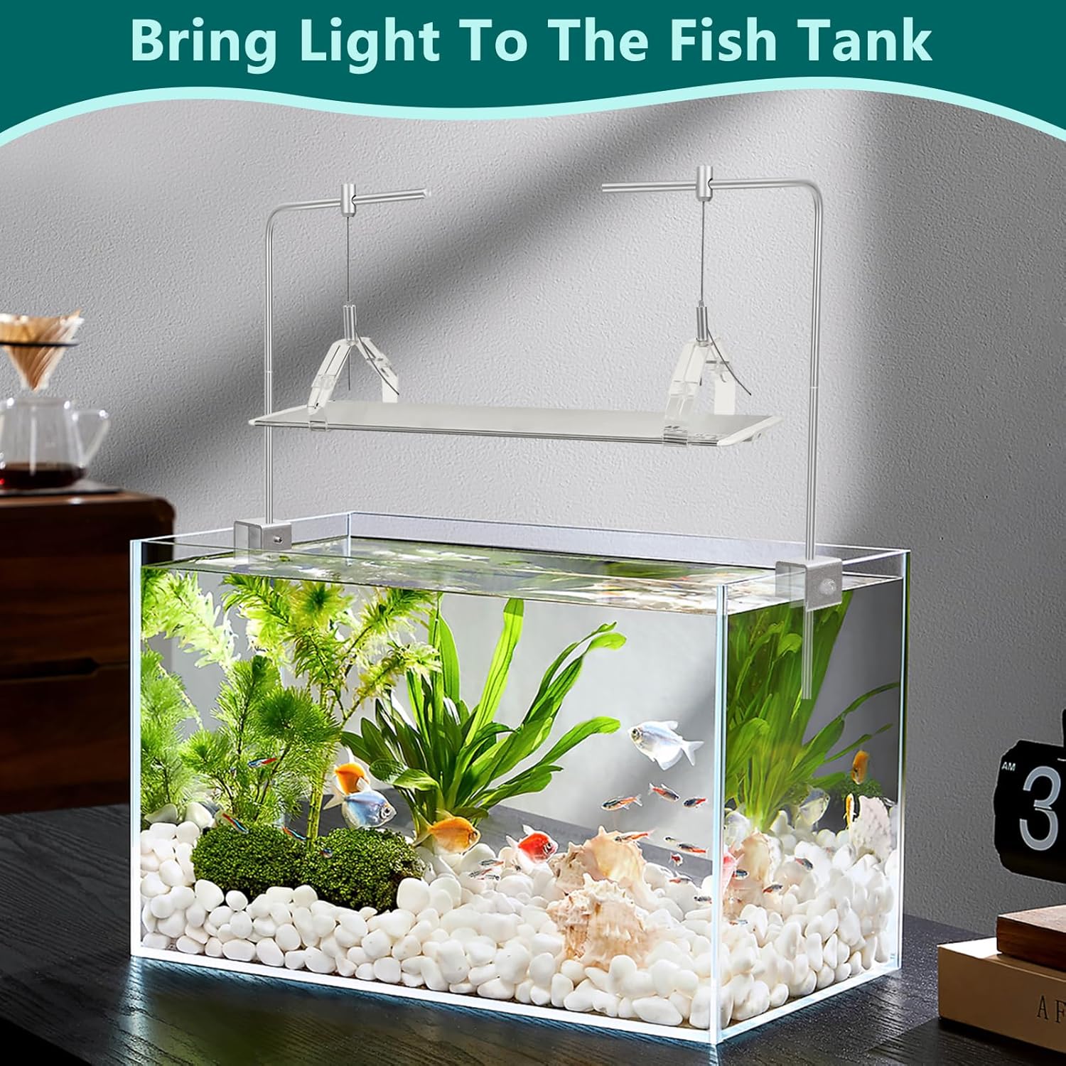 2Pcs Aquarium Light Rack, Adjustable Aquarium High Brightness Light Hanging Holder Kit for Freshwater & Saltwater Fish Tanks - Happypetzone.online - Image 6