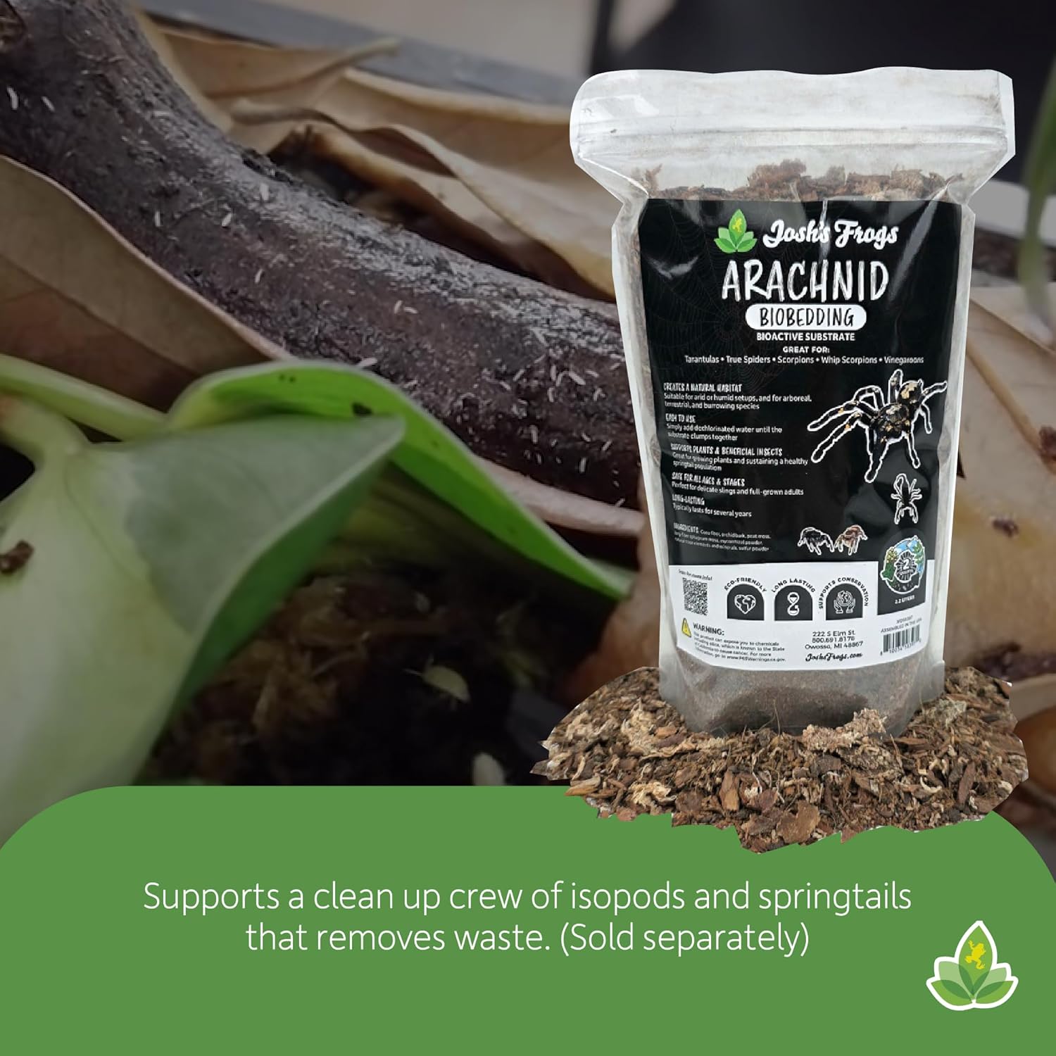 Josh's Frogs Arachnid BioBedding Bioactive Substrate (2 Quart) - Happypetzone.online - Image 5