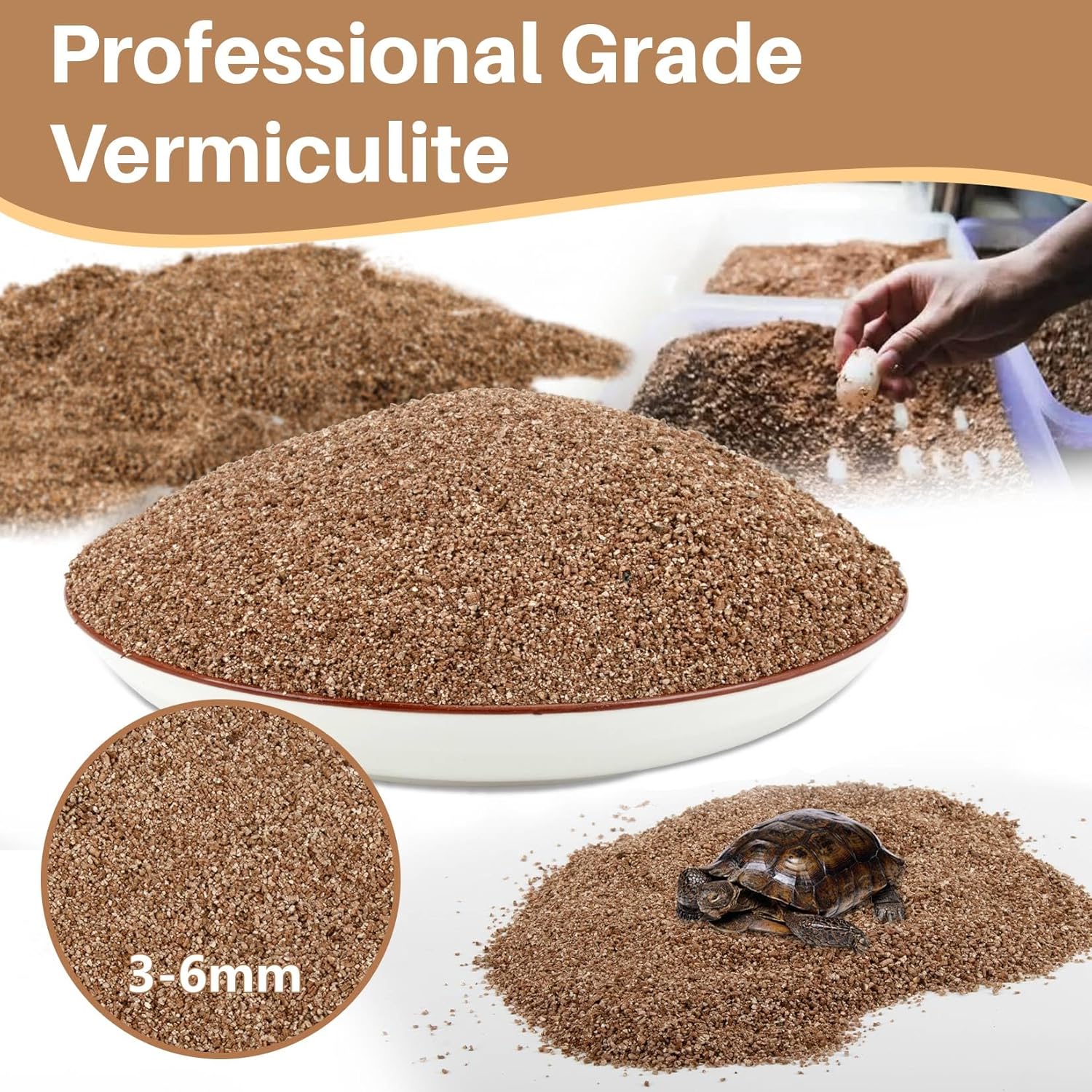 MAQIHAN Vermiculite for Reptiles - 14OZ Vermiculite Terrarium Reptiles Reptile Substrate Reptile Bedding Reptile Sand for Egg Incubator, Bearded, Gecko, Hermit, Snake, Tortoise, Turtle, Plants - Happypetzone.online - Image 2