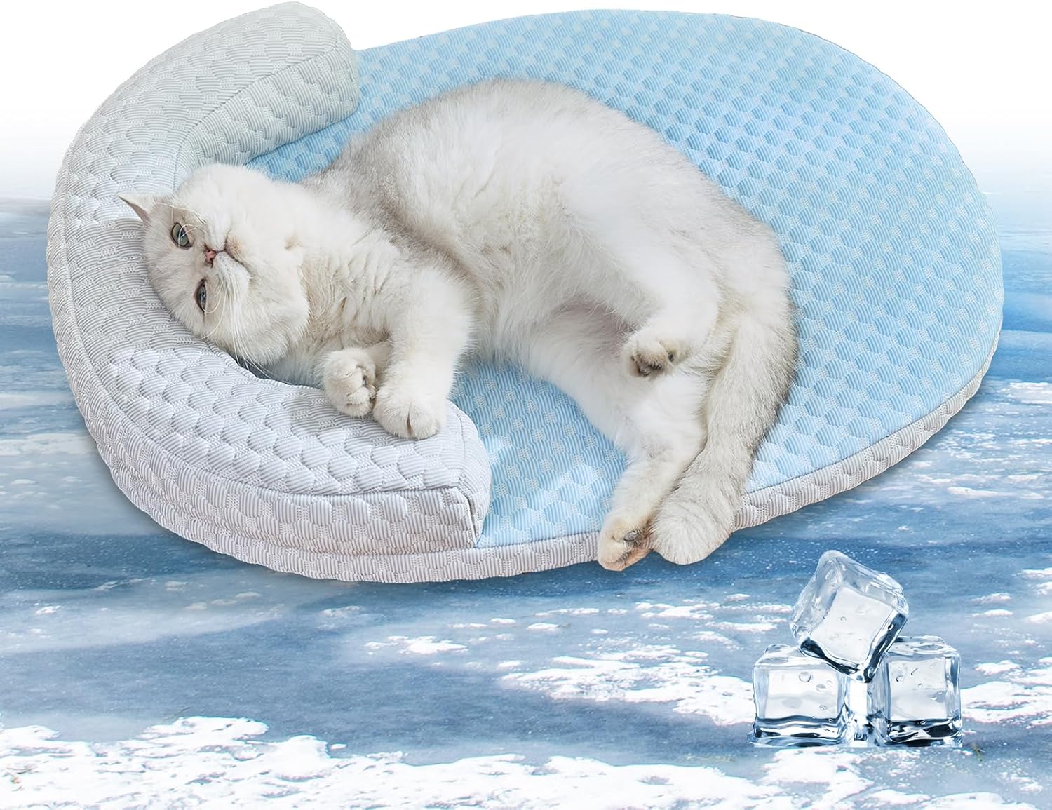 CATISM Cat Cooling Mat - Pet Bed Mat for Cats or Small Dogs, Cat Bed Cat Sleeping Beds with Pillow Soft and Comfortable, Cozy Pad Washable, Non-Slip Bottom Removable - Happypetzone.online - Image 2