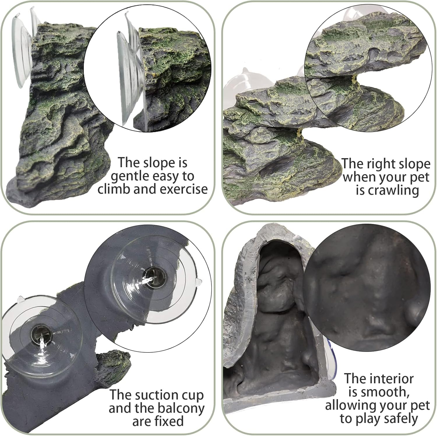 kathson Turtle Basking Platform Baby Tortoise Climbing Ramp Shale Reptiles Dock Resting Terrace Stone Aquarium Ornament Rock Landscaping Decoration for Frogs Newts (Medium Size:8.2”Lx3.3”Wx3.1”H) - Happypetzone.online - Image 4