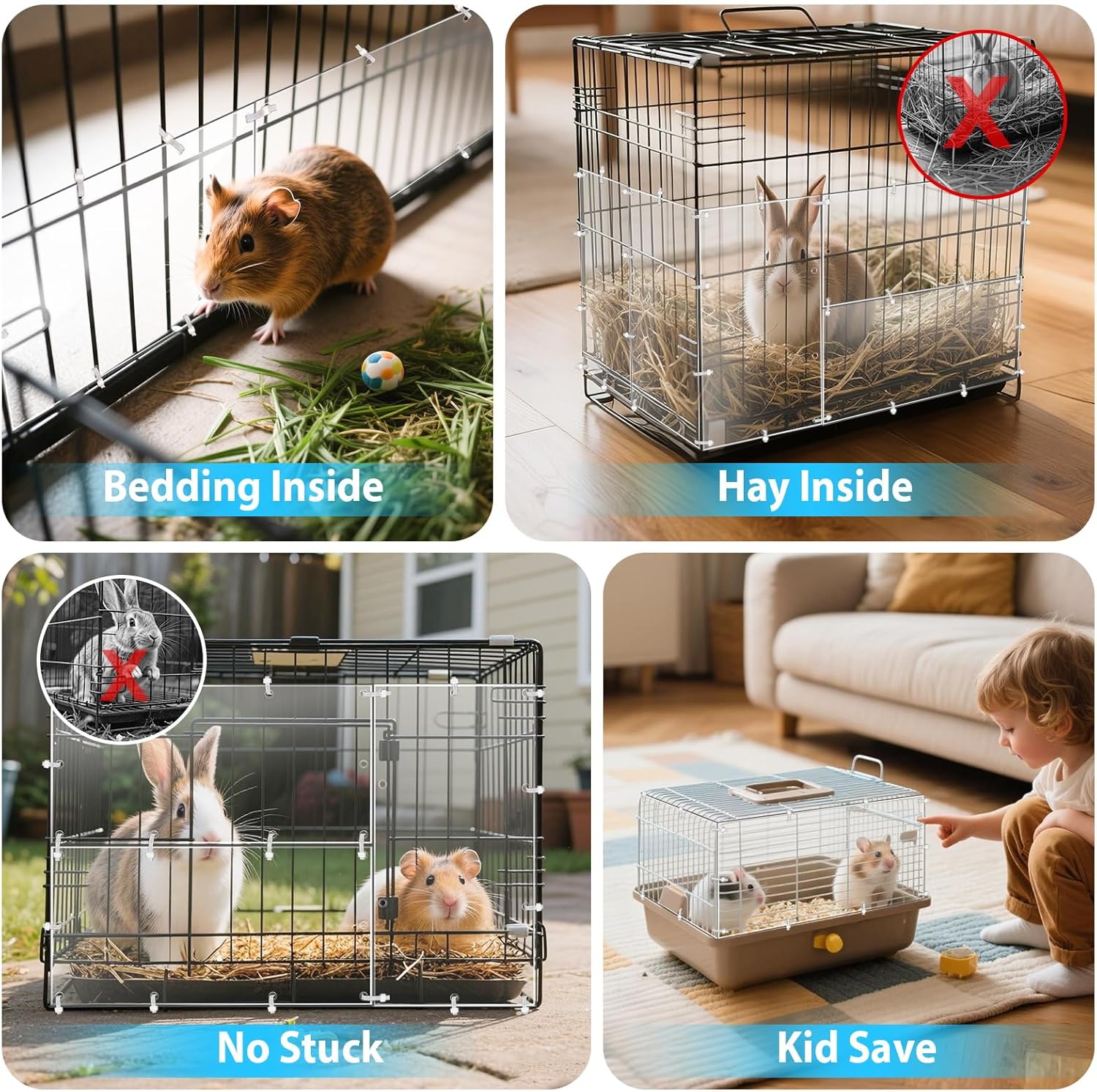 Harhana Cage-Guard, 6 Packs Clear Transparent Pet Cage Protector, Chew-Proof Barrier for Hamster, Rabbit, Bird Cages, DIY Customizable Edge Cover to Protect Wires & Prevent Mess - Happypetzone.online - Image 2