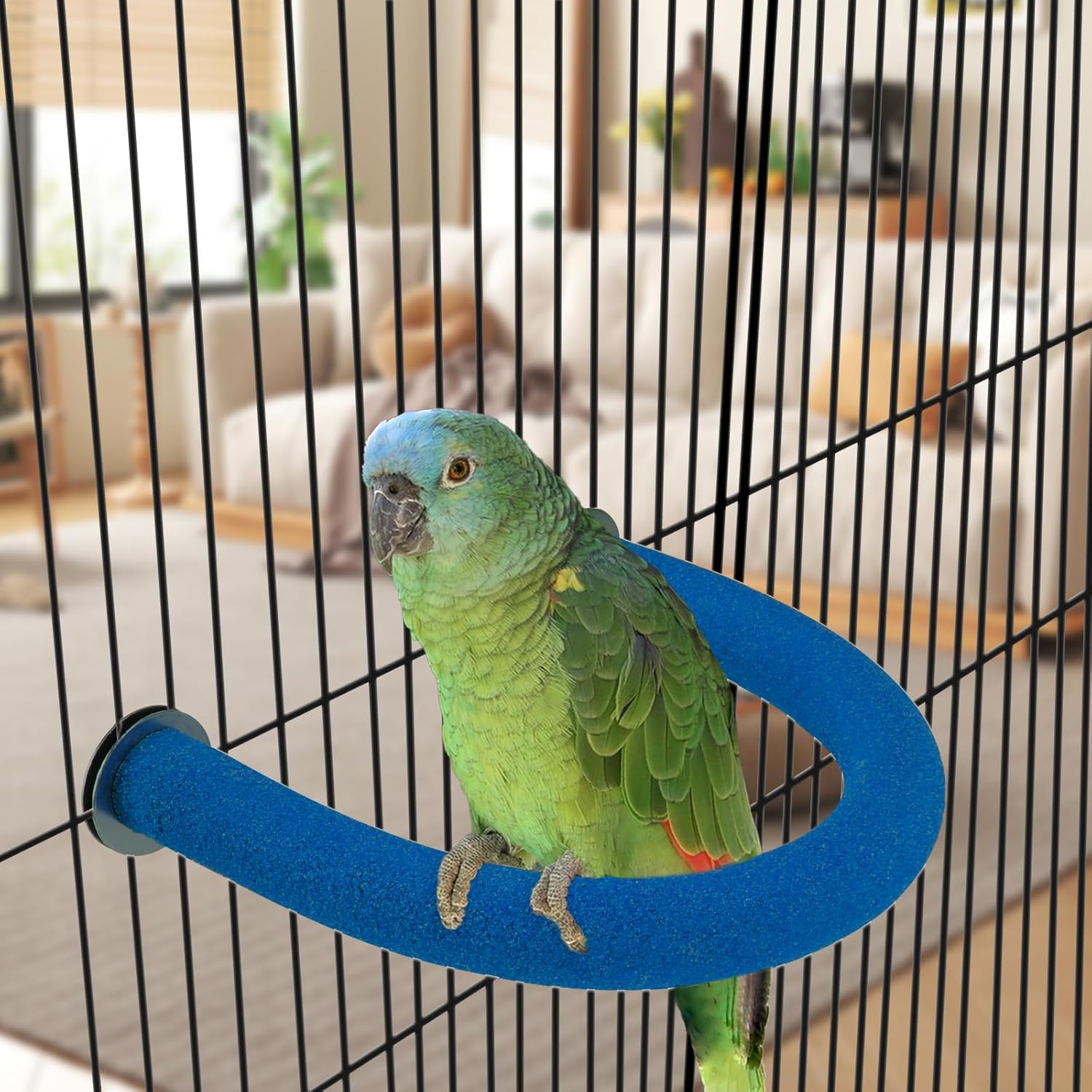 RYPET Parrot Perch Rough-surfaced - Quartz Sands Bird Cage Perches for Medium to Large Bird, U Shape Large - Happypetzone.online - Image 5
