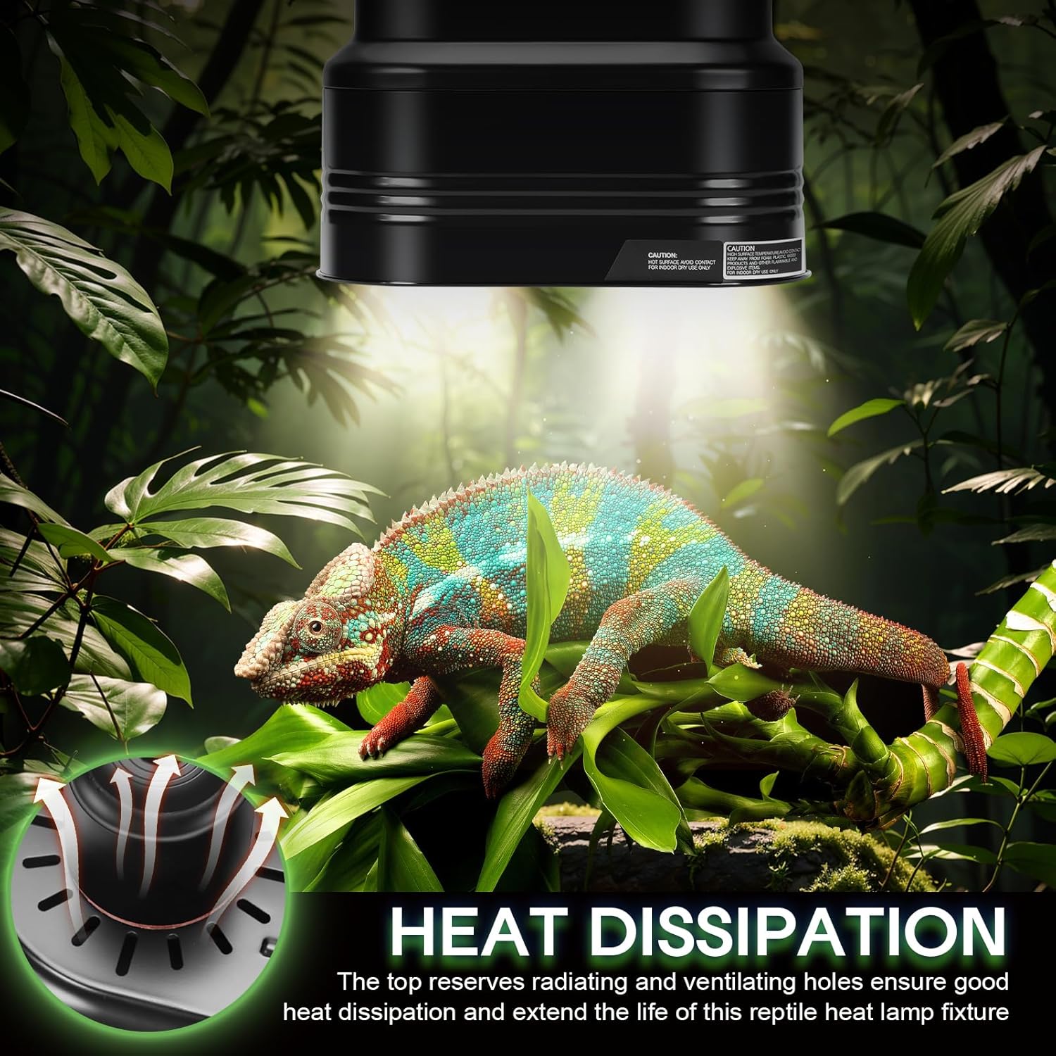 MECESOR Dual Reptile Light Fixture,Double Reptile Heat Lamp Fixture with Independent Thermostat Control & Timer Dimming Function Reflector Dome Lamp Fixture for Lizard,Bearded Dragon - Max 160W - Happypetzone.online - Image 4