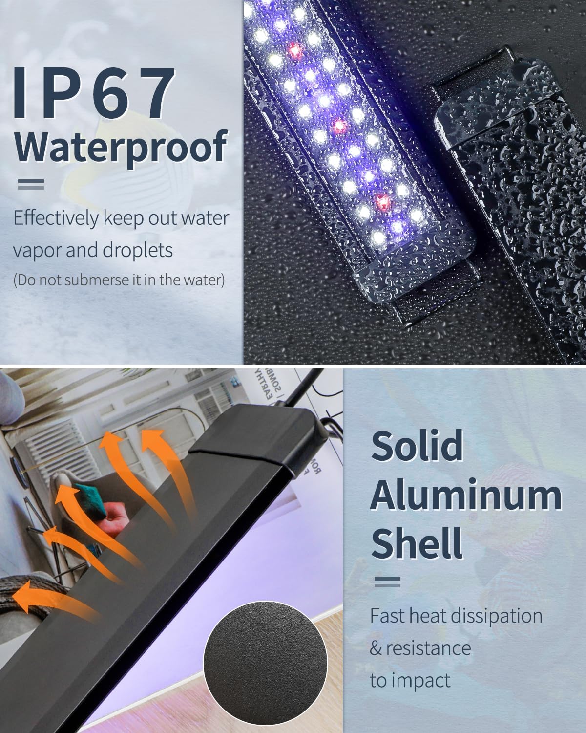 Pawfly 11W Aquarium LED Light for 12 to 18 Inch Fish Tanks Extendable Fish Tank Light with Full Spectrum Brilliant White Blue Red Lights with Daytime & Night Modes and Adjustable Brightness - Happypetzone.online - Image 6