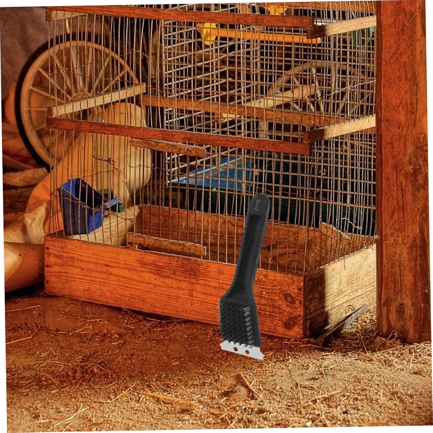 Bird Cages Sanitation Tool Multi-Function Birdcage Cleaning Brush Steel Shovel - Happypetzone.online - Image 4