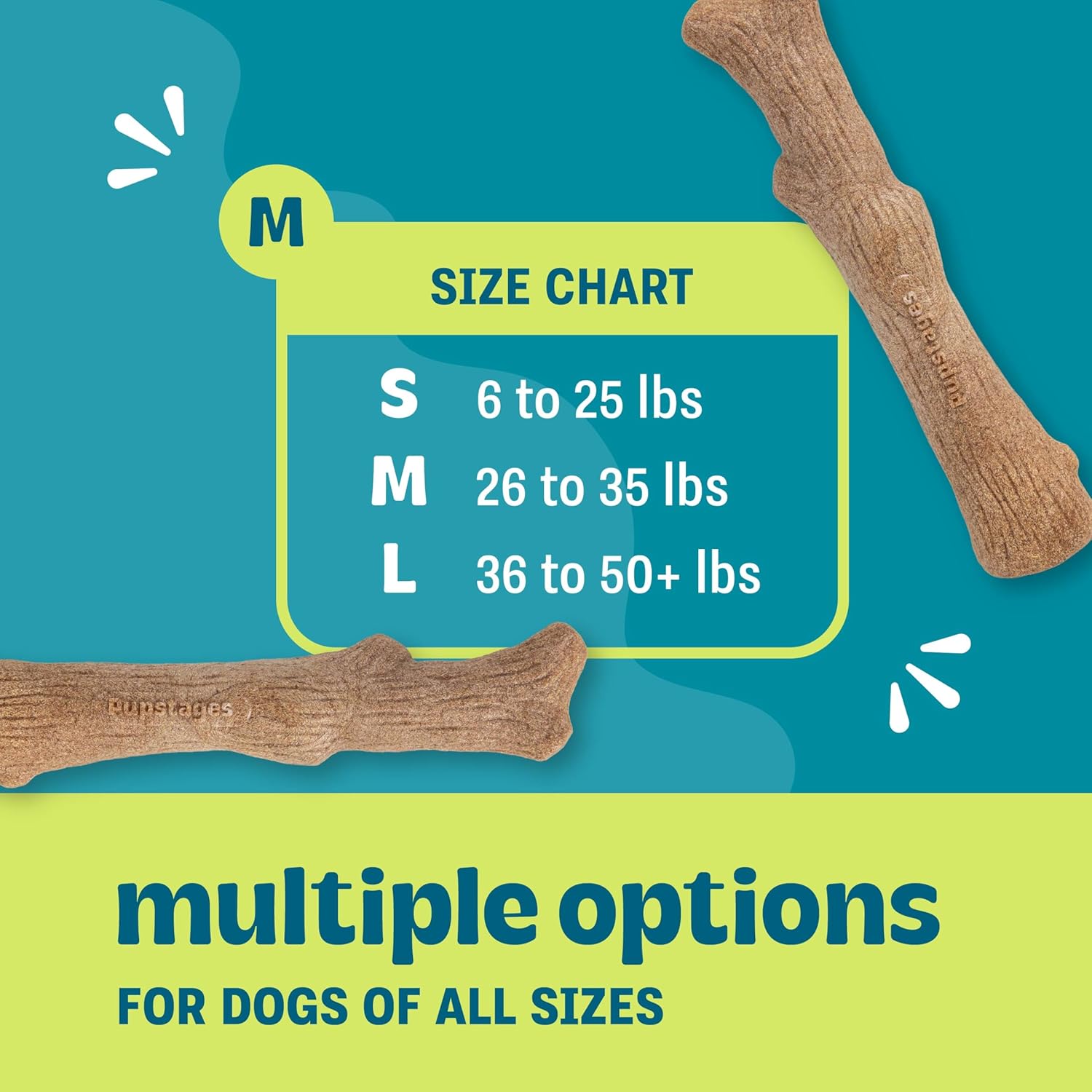 Pupstages Dogwood Dog Chew Toy, Made in the USA – Real-Wood Blend, Natural Flavor & Texture, Moderate Chewers, Medium, 7.4" - Happypetzone.online - Image 3