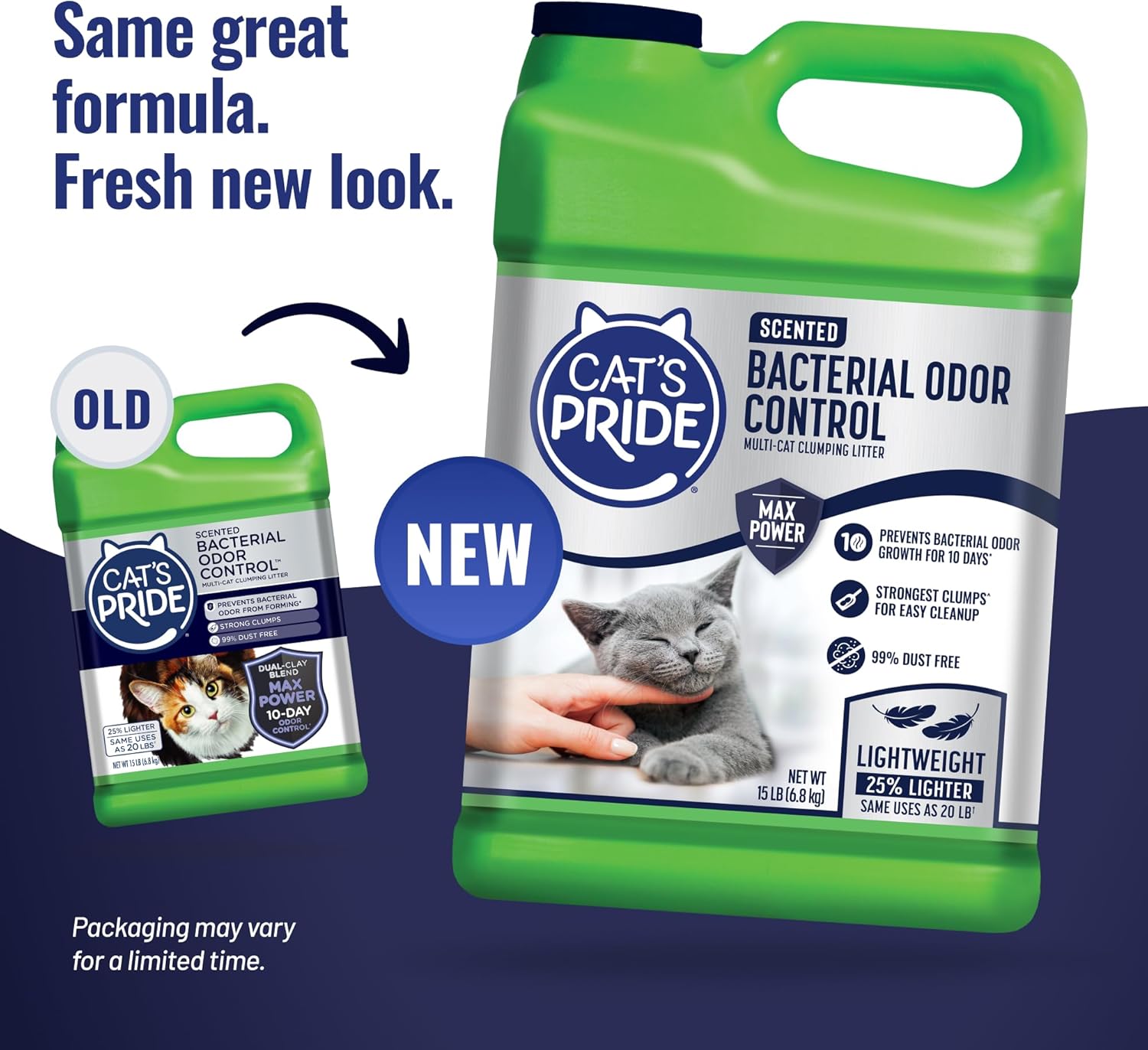 Cat's Pride Max Power: Bacterial Odor Control - Up to 10 Days of Powerful Odor Control - Strong Clumping - 99% Dust Free - Multi-Cat Litter, Scented, 15 Pounds - Happypetzone.online - Image 2