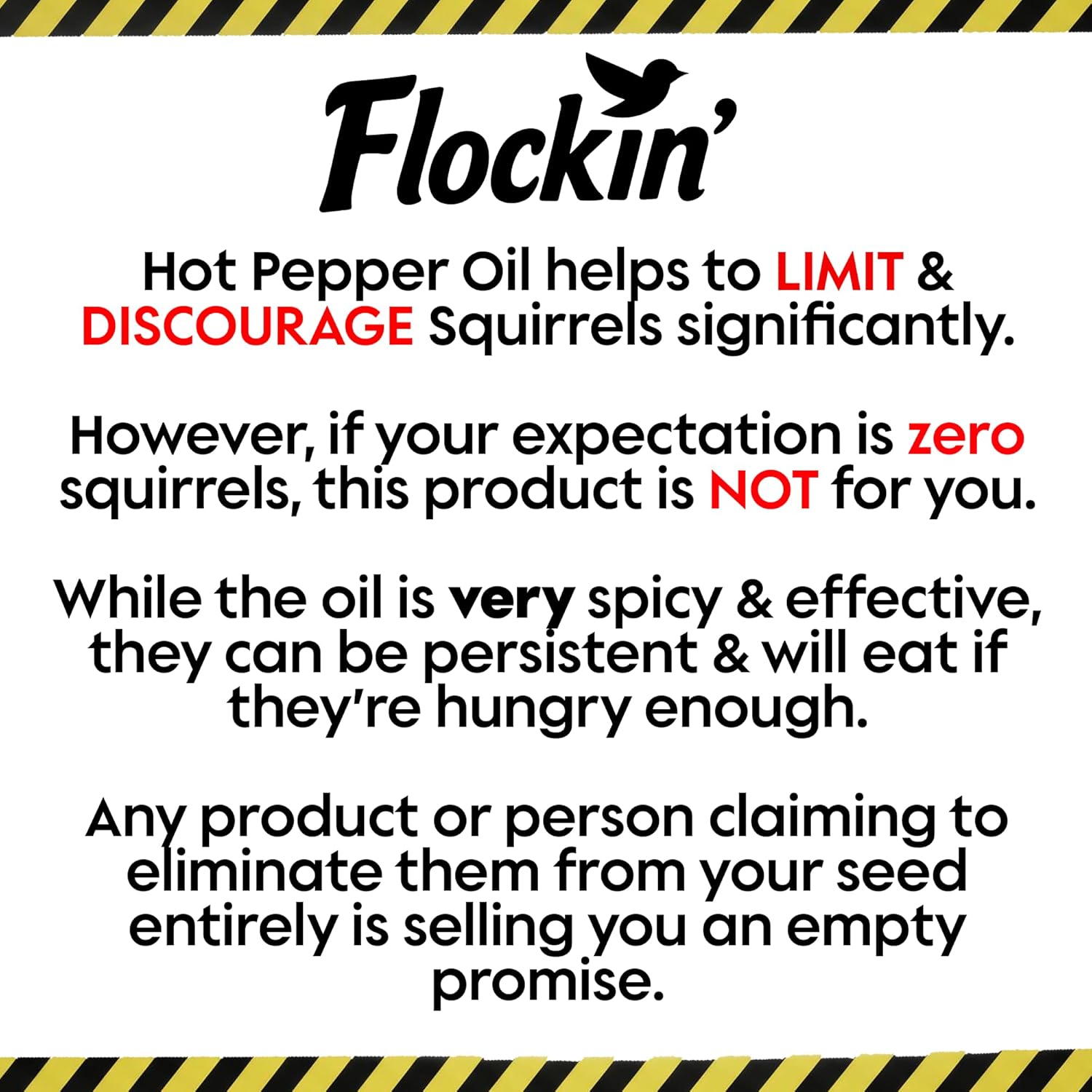 Flaming Hot Pepper Bird Seed Oil - Extremely Spicy Squirrel Seed Sauce - Helps Limit Squirrels at Bird Feeders - Safe for Wild Birds - Birds Can't Taste Spice, All Natural Ingredients, USA Made (16oz) - Happypetzone.online - Image 2