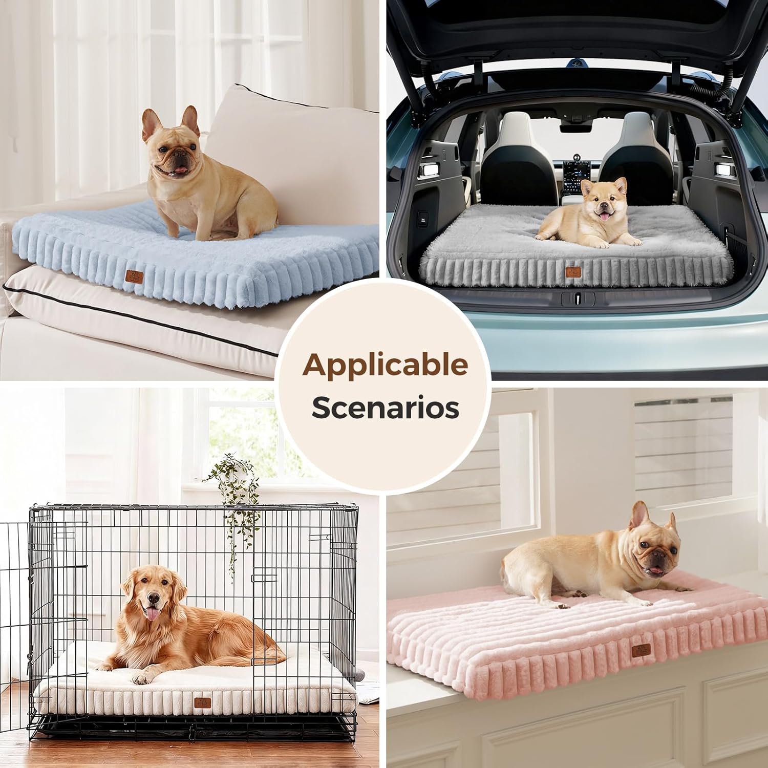 Orthopedic Dog Bed for Large Dog, Waterproof Pet Bed,Non-Slip Bottom and Egg-Crate Foam with Removable Washable Cover Crate Bed,Cream,36"x27"x3" - Happypetzone.online - Image 8
