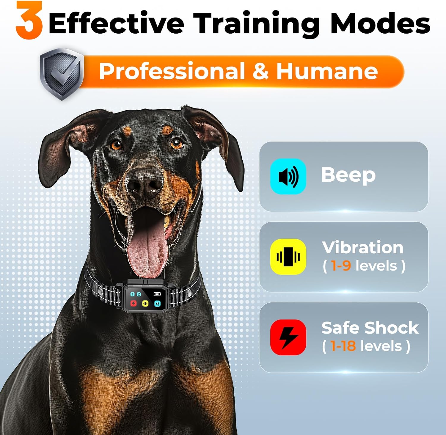 AI Dog Shock Collar 2 Dogs (10-120Lbs) - 3300FT Dog Training Collar with Remote, IPX7 Waterproof Collar with Beep, Vibration, Safe Shock for Large Medium Small Dogs, Keypad Lock and Flashing Light - Happypetzone.online - Image 2