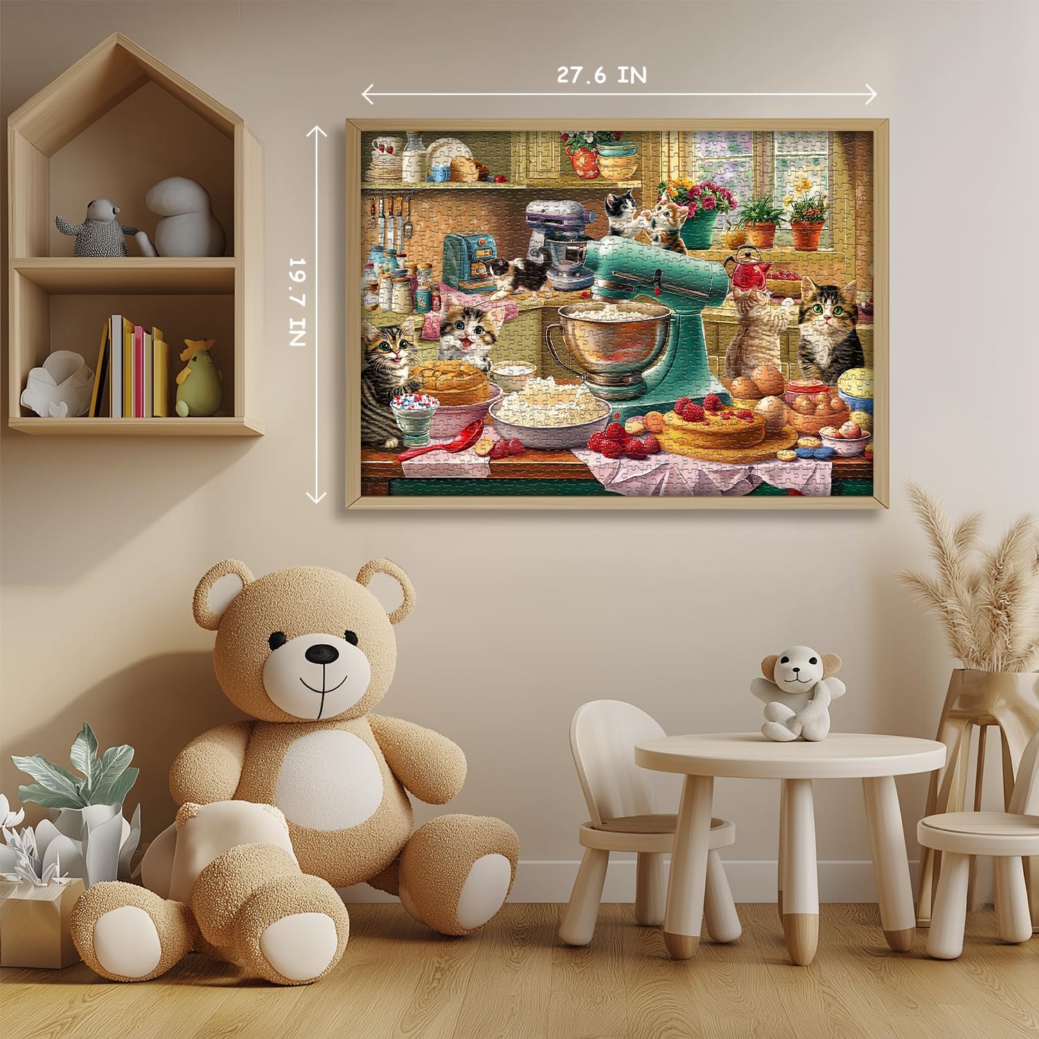 Cat Puzzles for Adults 1000 Pieces, Funny Puzzles Kittens, Food Cake Cat in Kitchen Puzzle, Animal Kitty Jigsaw Puzzle Challenge - Happypetzone.online - Image 5