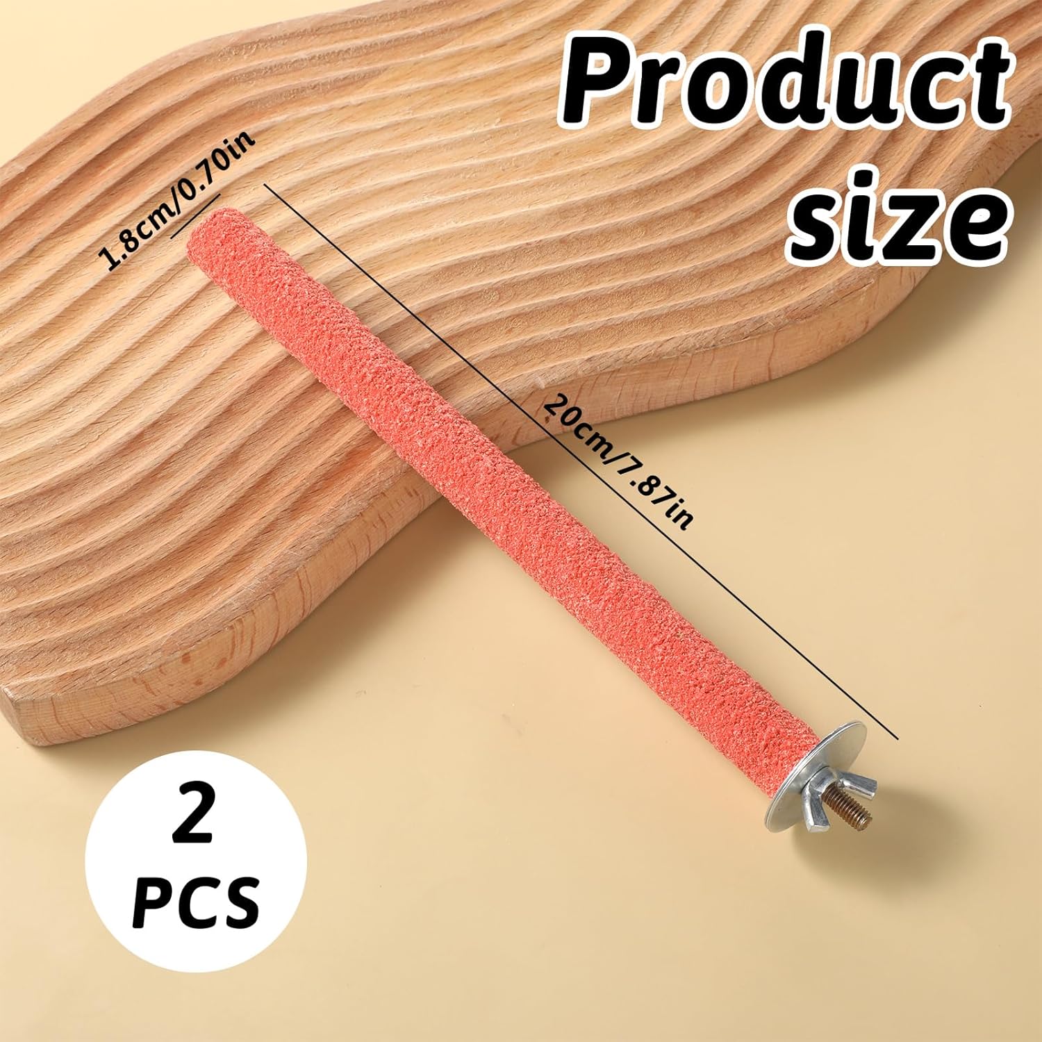 Bird Perches Stand for Cage, 2 Pcs Parrot Bird Cage Perch Toy Paw Grinding Stick Cages Wooden Grinding Claw Sticks Sanded Surface Cages Toy for Parakeets Finches Parakeet Toys Birdcage Accessories - Happypetzone.online - Image 2