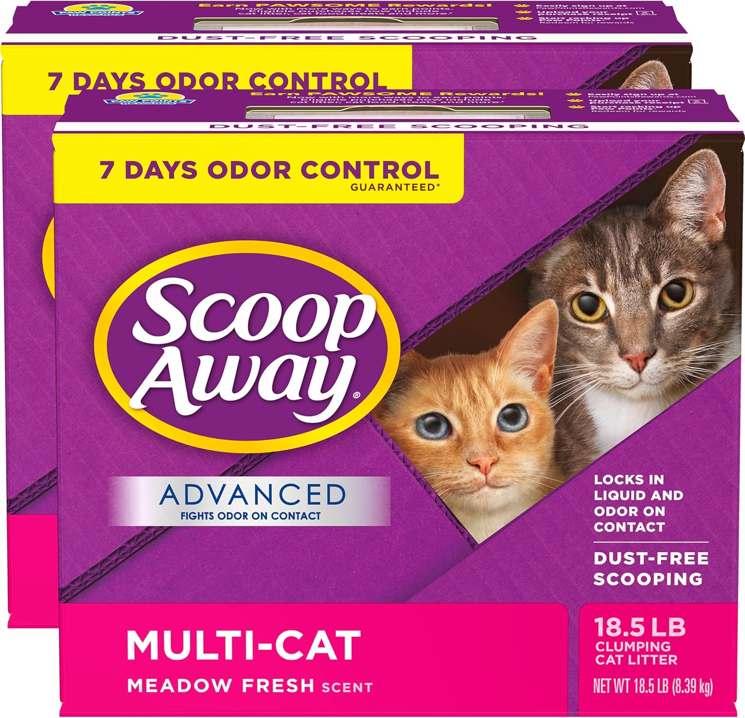 Scoop Away Advanced Multi-Cat Clumping Cat Litter, Meadow Fresh Scent, Pack of 2, 18.5 Pounds (Package May Vary) - Happypetzone.online - Image 11