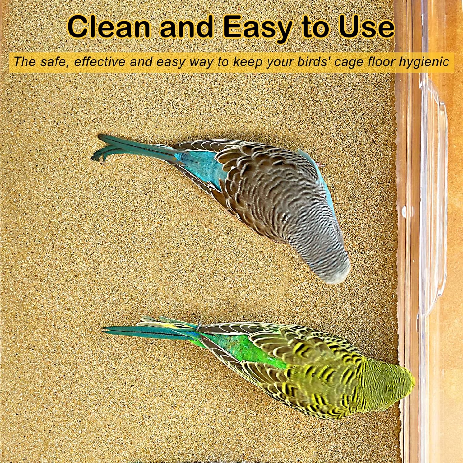 S&X Bird Cage Liner 30-Pack 15” x 11” Gravel Paper for Bird Cage | Sand Sheets for Easier Cleaning and Bird Health - Happypetzone.online - Image 2