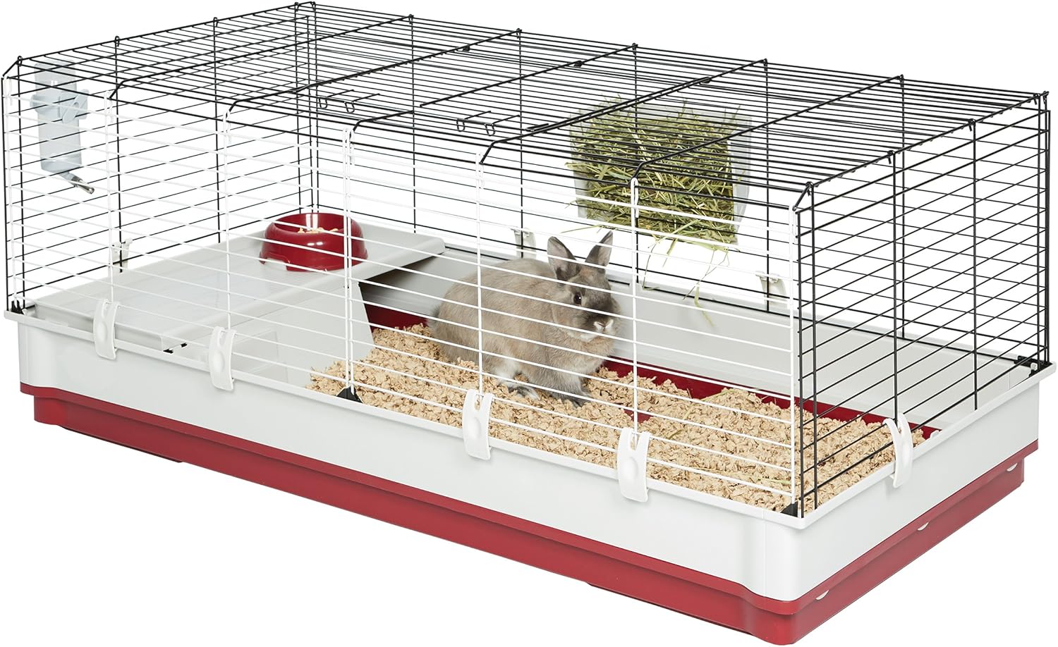 Midwest Homes for Pets Deluxe Rabbit & Guinea Pig Cage, X-Large, White & Red - Happypetzone.online - Image 2