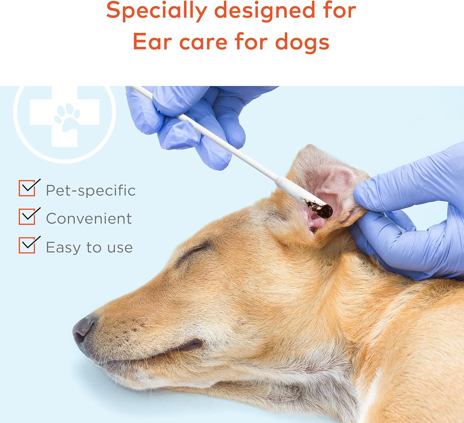 ARCA PET Cotton Swabs for Dogs and Cats - Cat & Dog Ear Cleaner Long Cotton Swab - Extra Long Stick, Cat & Dog Ear Cleaning Kit for Puppies and Pets, Multipurpose Pet Cotton Swabs for Ears (100 Buds) - Happypetzone.online - Image 2