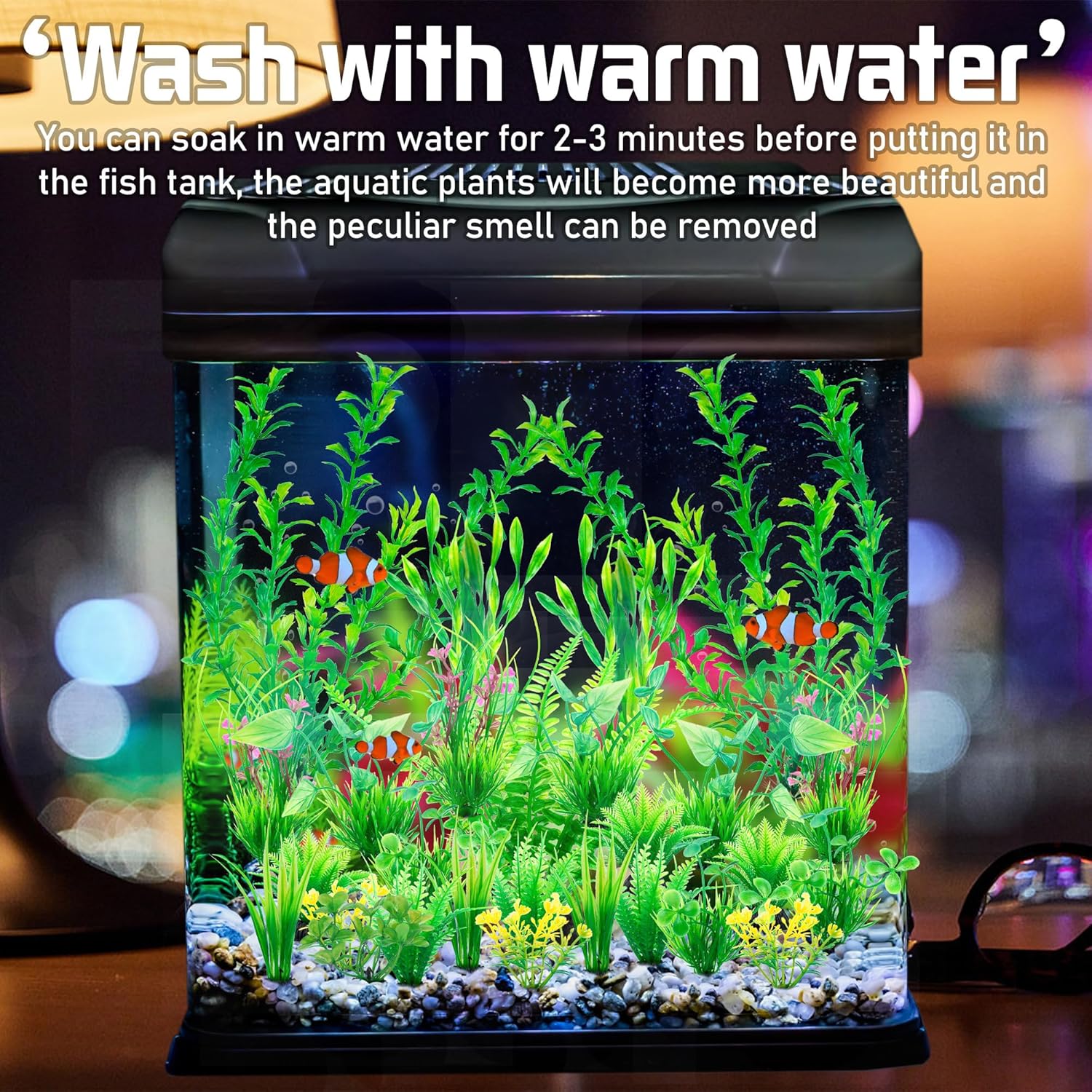 Ameliade Aquarium Artificial Green Plastic Plants Decorations 26 PCS Large Fish Tank Accessories Goldfish Betta Tank Decor - Happypetzone.online - Image 5