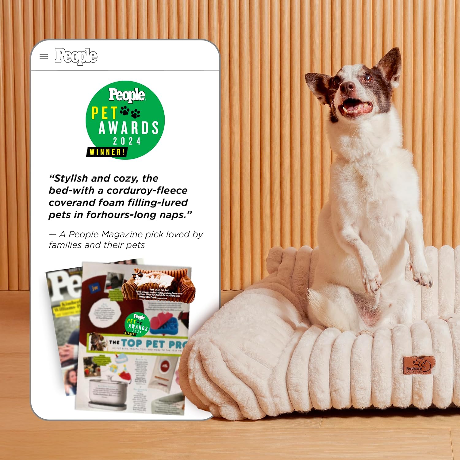 Bedsure ComfyFleece™ Cute Cat Couch for Pets - As Seen on TV on Good Day New York, Fuzzy Cats beds for Indoor Cats with Removable Washable Cover, Supportive Pet Sofa, 24inch, Cream - Happypetzone.online - Image 3