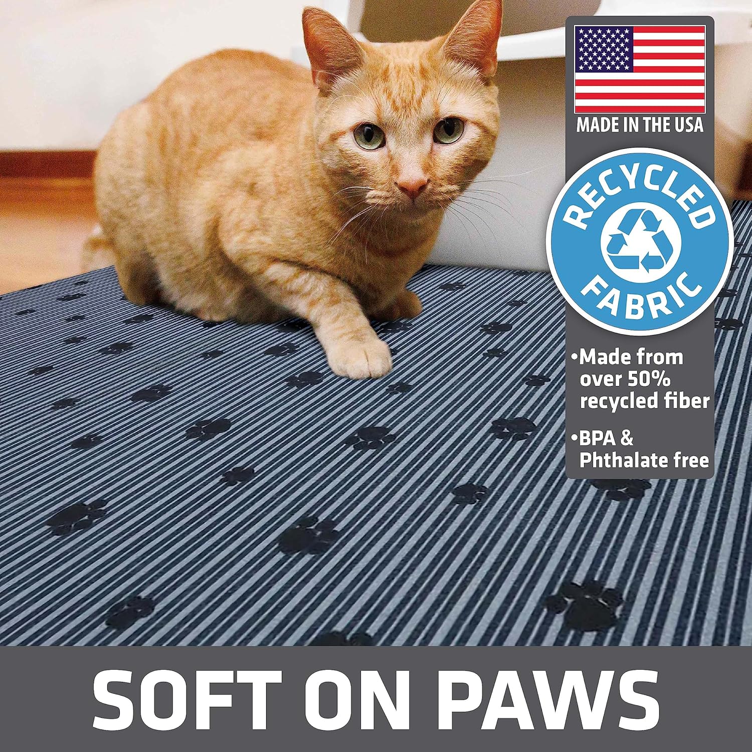 Drymate Cat Litter Box Mat, Litter Trapping Mat, Waterproof, Urine-Proof, Absorbent, Machine Washable, Soft on Paws, Contains Mess, Protects Floors, Kitten Supplies, Dark Grey, 28x36 XL - Happypetzone.online - Image 4