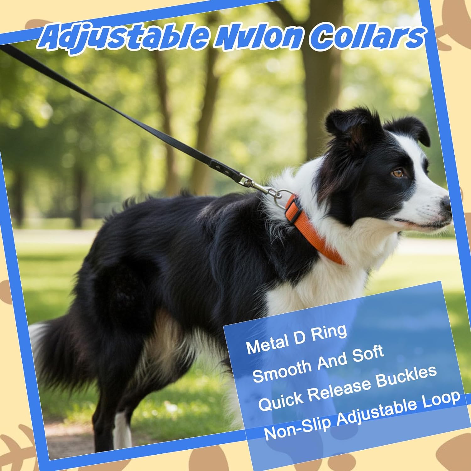 24 Pcs Dog Collars Bulk Adjustable Soft Breathable Premium Nylon Puppy Collar Reflective Dog Collar with Buckle for Small Medium Large Breeds for PET Travel Walk Daily (L, 8 Colors) - Happypetzone.online - Image 6