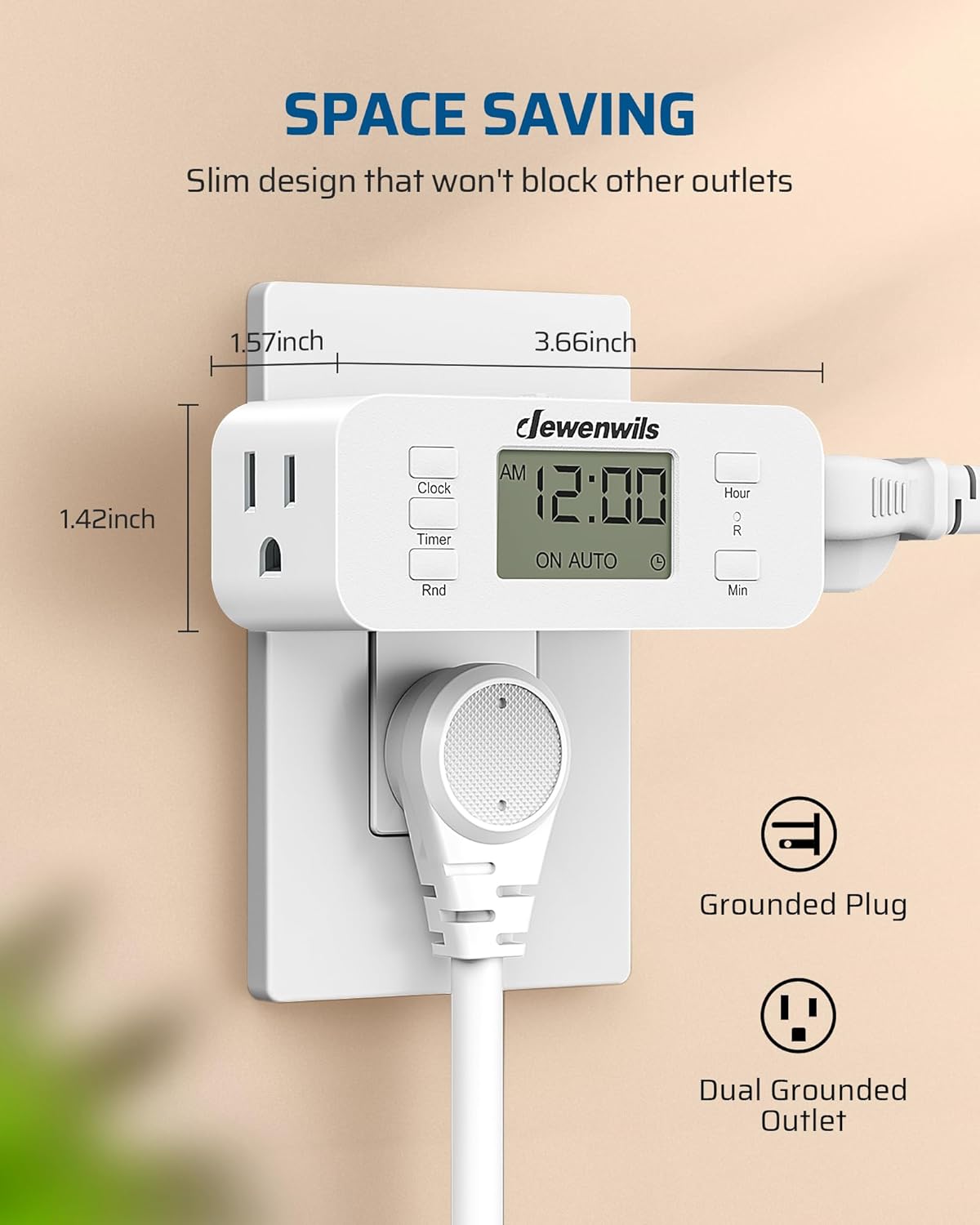 DEWENWILS 24 Hour Programmable Digital Timer Outlet, 2 Pack Timers for Electrical Outlets, Indoor Light Timers for Lamp Fan Aquarium, 2 Grounded Outlet, 125V/15A Resistive/1000W Tungsten, 3 Prong - Happypetzone.online - Image 6